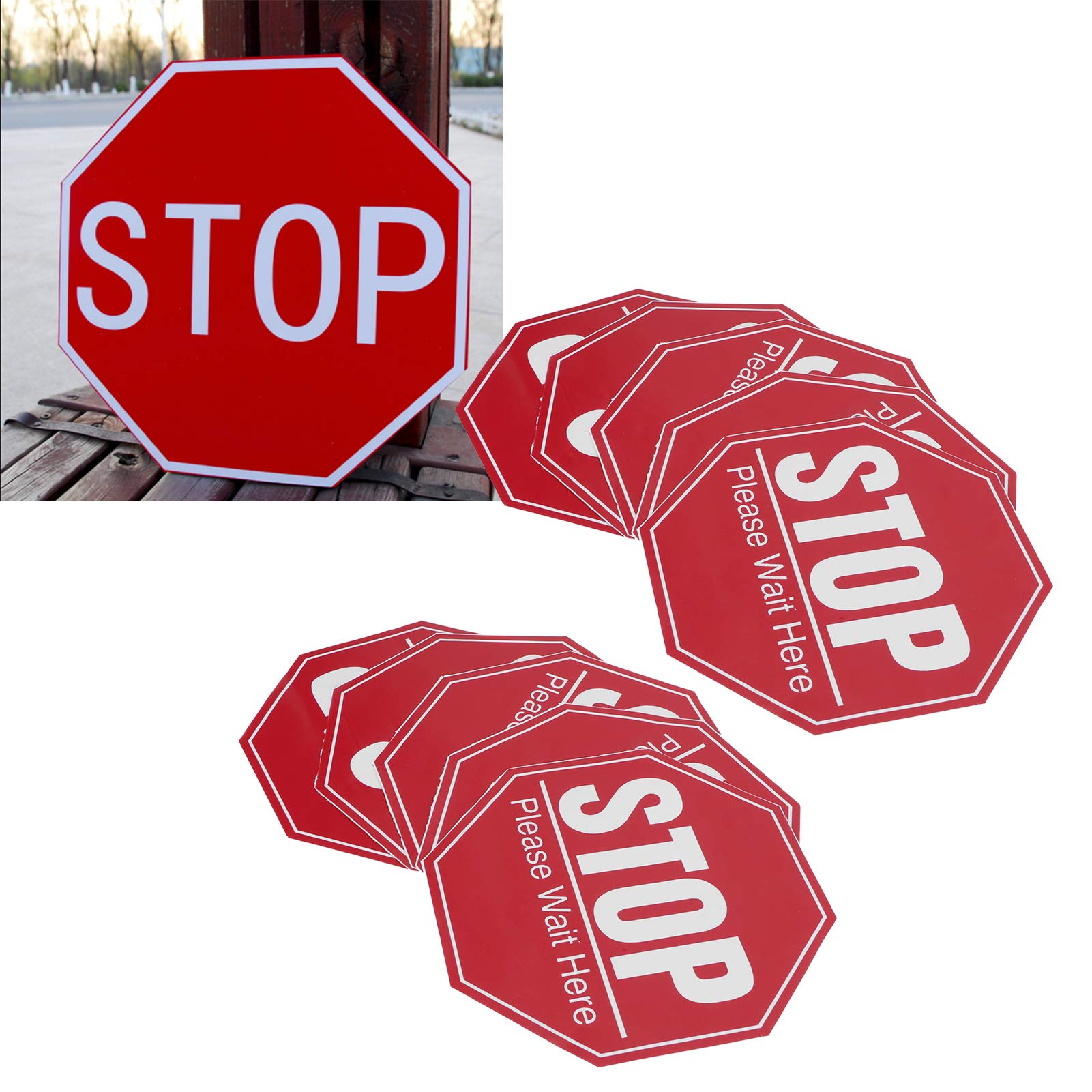 Social Distancing Floor Decals - 7.9x7.9 Inch PVC Warning Stickers for Public Spaces, Businesses, Restaurants & Retail Stores | Non-Slip Safety Signs for Crowd Control in Malls, Groceries & Pharmacies