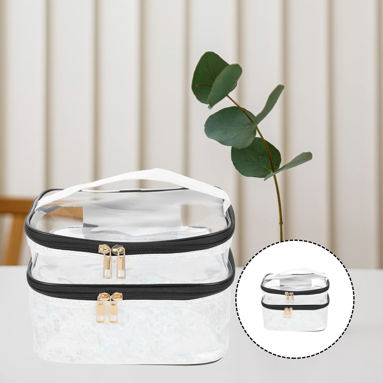 EXCLUZO Clear Makeup Bag - Portable Travel Toiletry Organizer with Zipper, Waterproof Shower Bag for Bathroom Essentials | Perfect for Home, Gym, and Vacation Travel Accessories