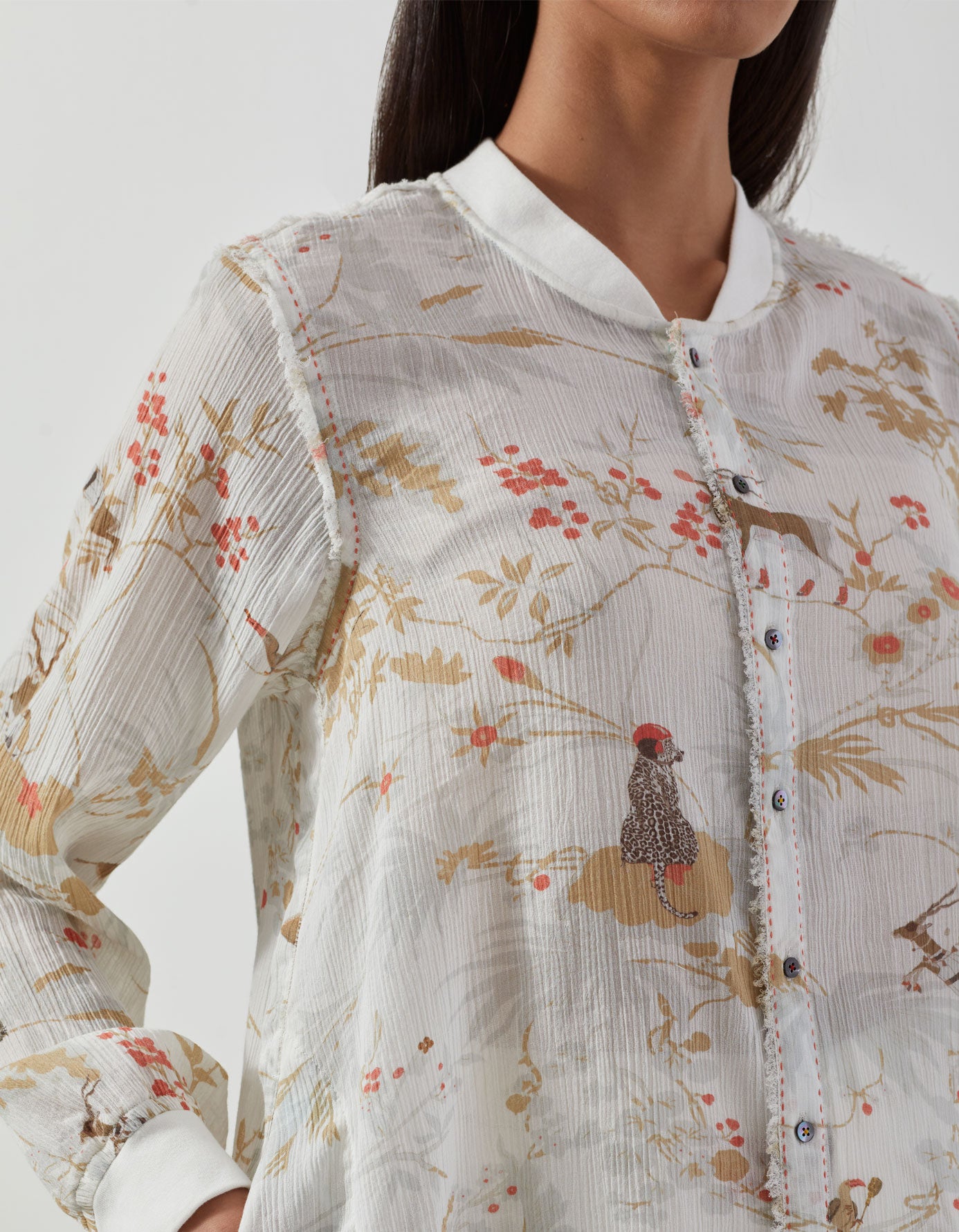 Premium Cotton Crepe Sparsh Shirt in Ivory - Elegant & Comfortable for Casual Wear, Office & Special Occasions