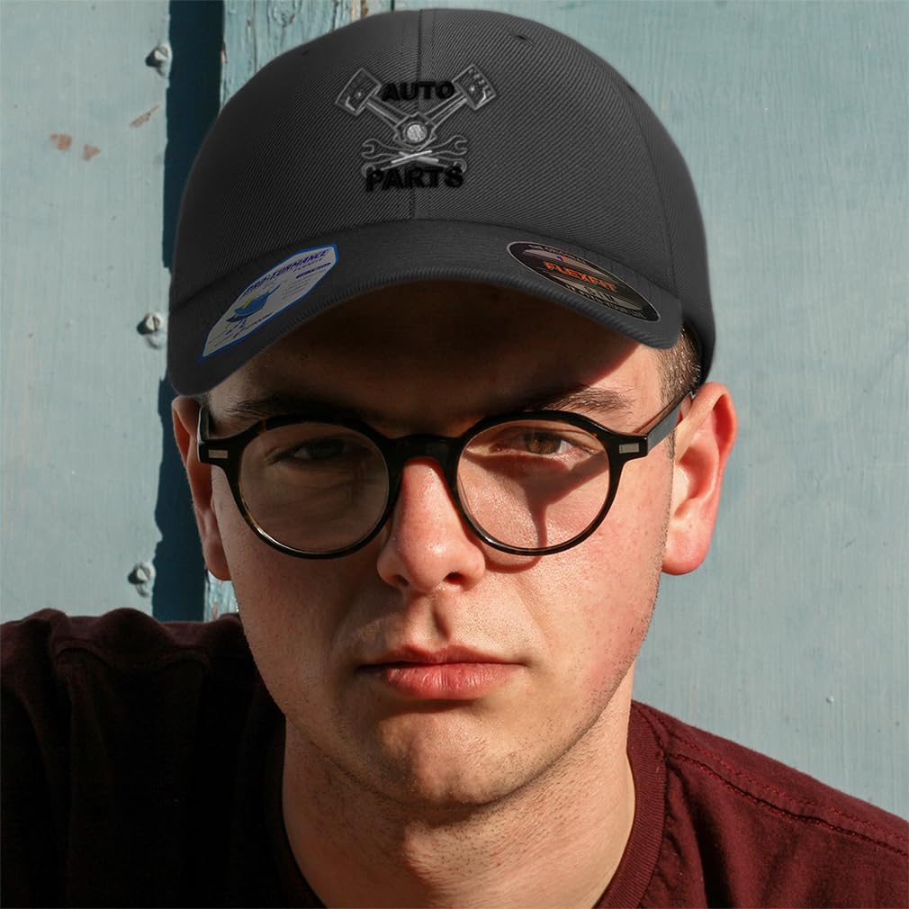 Custom Vintage Piston Sign Mechanic Embroidery Baseball Cap - Adjustable Flexfit Dad Hat for Men & Women | Perfect for Mechanics, Car Enthusiasts & Casual Wear