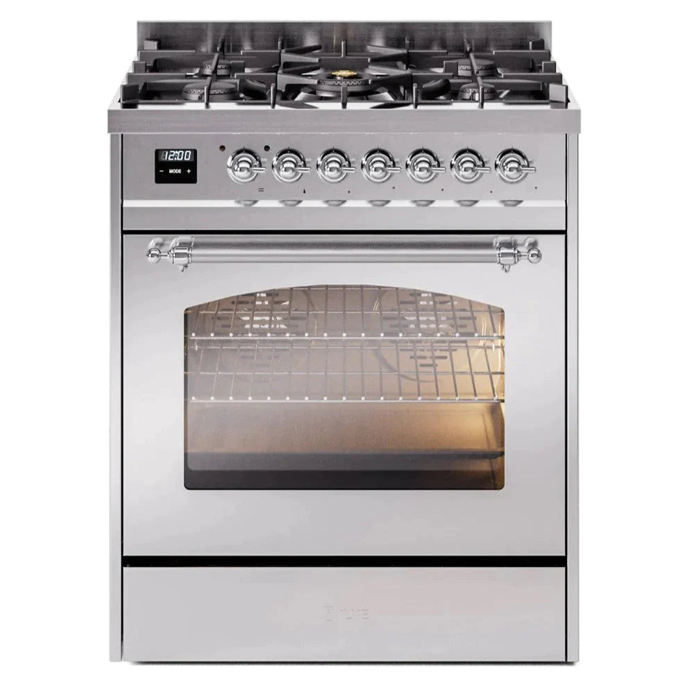 ILVE 30 Nostalgie II Series Freestanding Dual Fuel Range with 5 Sealed Burners - Professional Gas Stove & Electric Oven for Home Kitchen - Perfect for Baking, Roasting, and Family Cooking (Model UP30NMP)