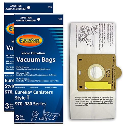 EnviroCare Replacement Micro Filtration Vacuum Bags for Eureka Style T Canisters - 6 Pack White | Perfect for Pet Hair, Allergies & Deep Cleaning