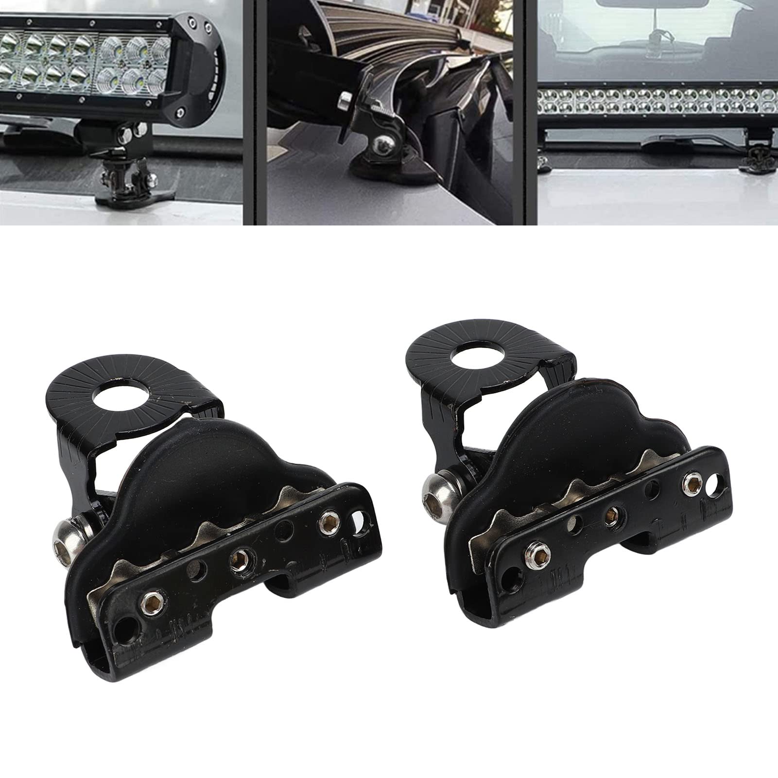 Qiilu Universal 2-Piece Adjustable LED Light Bar Mounting Bracket Kit - Heavy Duty Hood/Pillar Clamp for Off-Road Trucks, UTVs, SUVs & Sedans | Perfect for Night Driving, Work Lighting & Outdoor Adventures