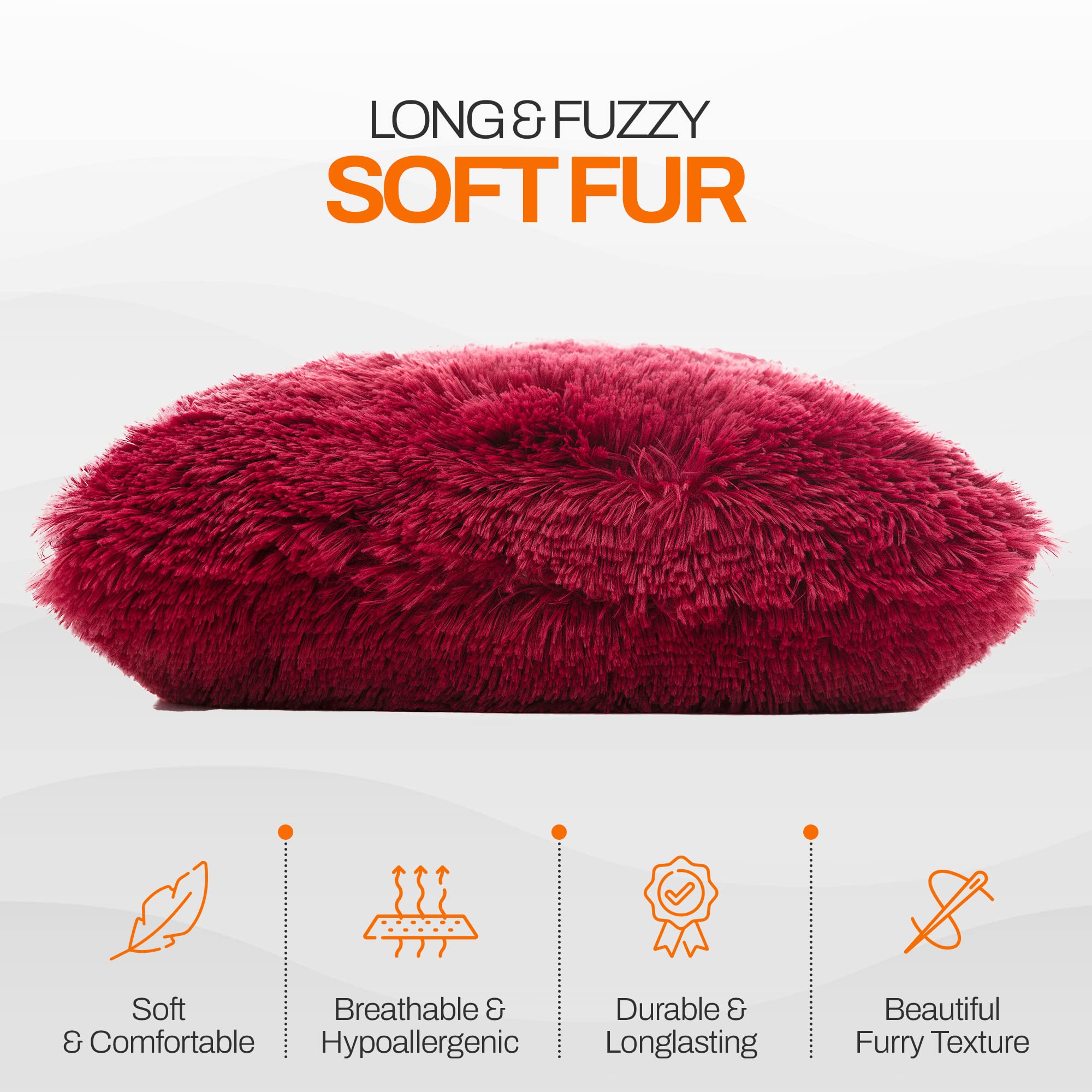 Soft Shaggy Throw Pillows for Couch & Bed - 18