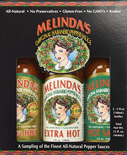 Melinda's Habanero Hot Sauce Gift Set - 15 fl oz Bottle | Spicy Gourmet Hot Sauce for Tacos, Wings & BBQ | Perfect Hot Sauce Gift for Chili Lovers