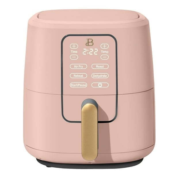 Drew Barrymore 6 Qt Air Fryer with TurboCrisp Technology, Touch-Activated Display & Adjustable Temperature - Perfect for Healthy Frying, Roasting & Baking at Home
