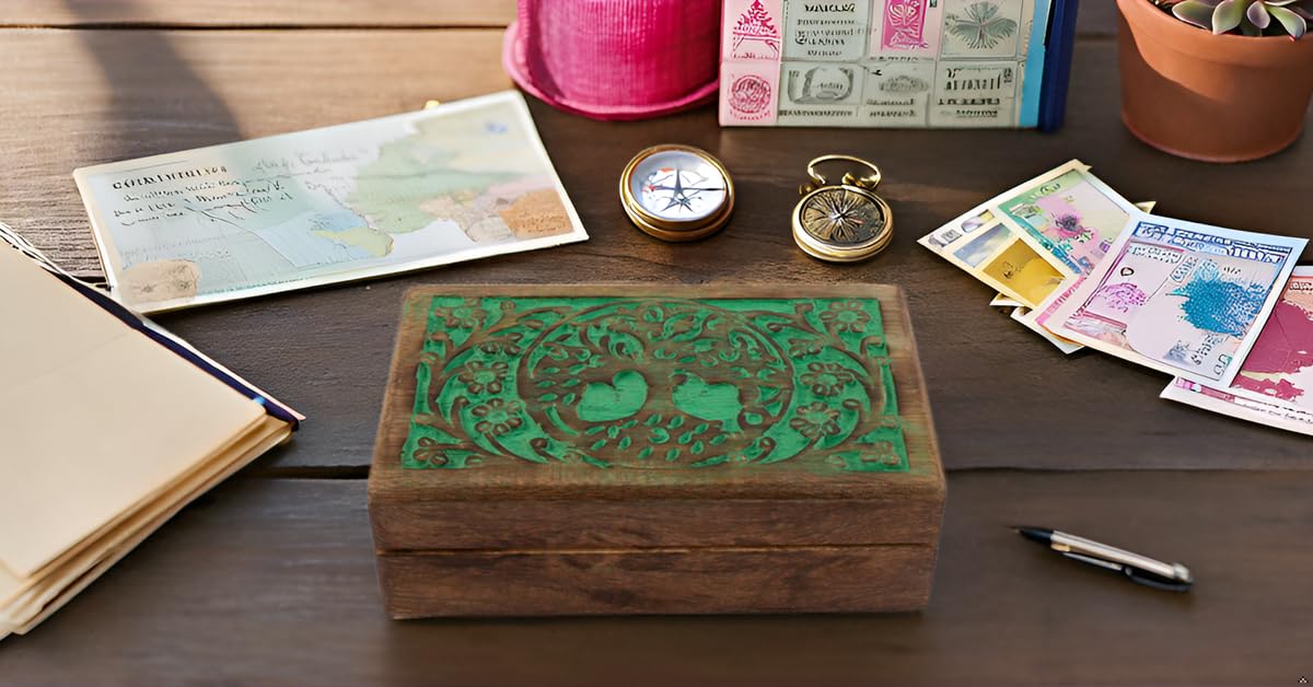 GreenTree Life Handmade Wooden Jewelry Box - Decorative Tree of Life Design Keepsake Organizer with Lock, Perfect Gift for Women - Great for Jewelry Storage, Travel & Home Decor