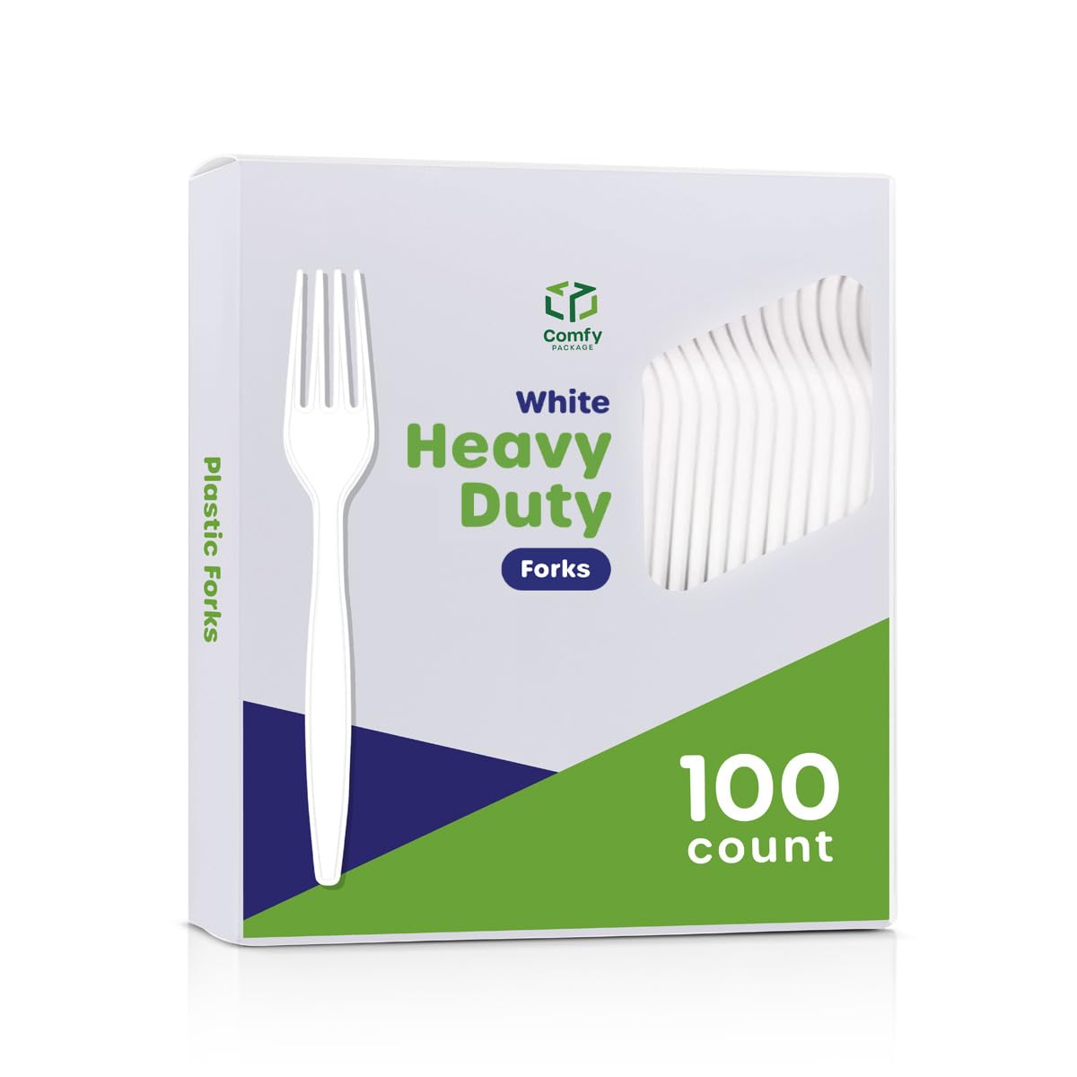 100 Pack Heavy Duty Disposable Plastic Forks - Durable White Cutlery for Parties, Events, Picnics & Catering | Bulk Basic Plastic Forks for Home, Office & Outdoor Dining