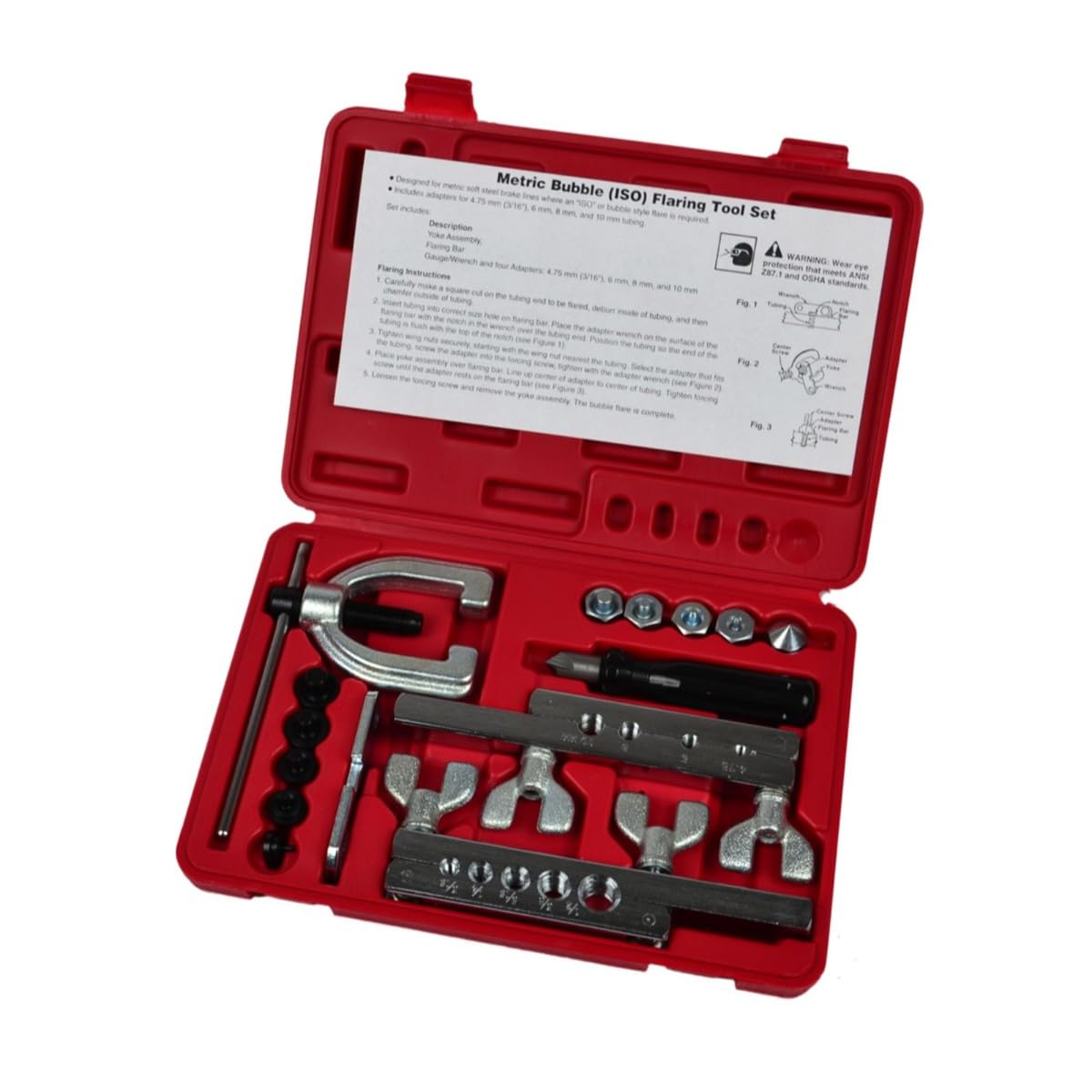 Professional Metric Bubble & 45° Double Flare Tool Kit with Deburring Tool - Perfect for Automotive Brake Lines, Hydraulic Systems & DIY Plumbing Repairs