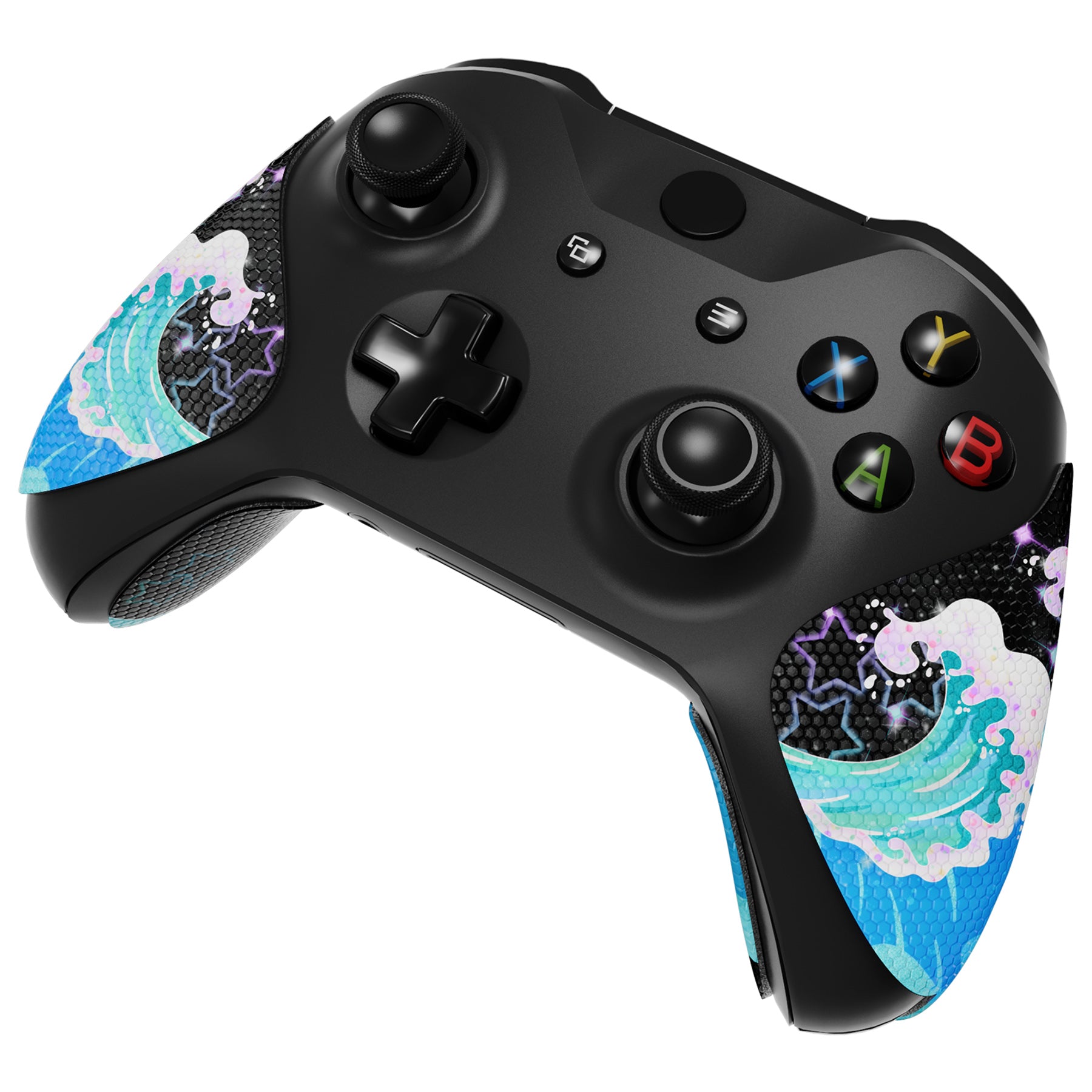 eXtremeRate Shimmering Waves Anti-Skid Sweat-Absorbent Controller Grip for Xbox One S/X & Xbox One Controller - Professional Textured Soft Rubber Handle Grips (GX00168) - Perfect for Gaming, Esports & Long Play Sessions