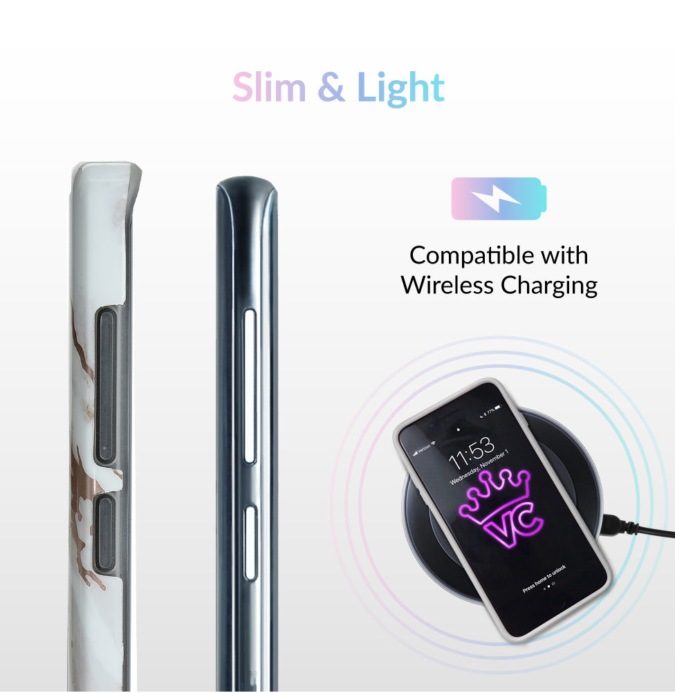 Elegant White Marble Rose Gold Chrome Case for Samsung Galaxy - Perfect for Everyday Use, Travel & Special Occasions