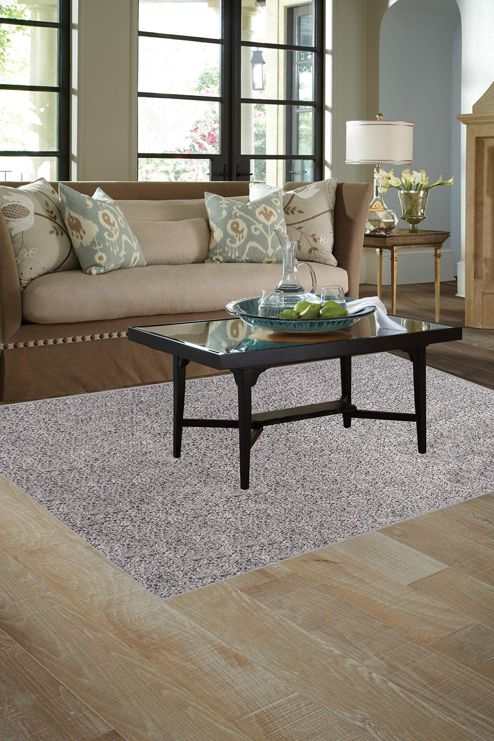 Koeckritz 5' x 8' Pewter Area Rug - Soft Modern Gray Rug for Living Room, Bedroom & Office - Stain Resistant & Non-Slip Backing