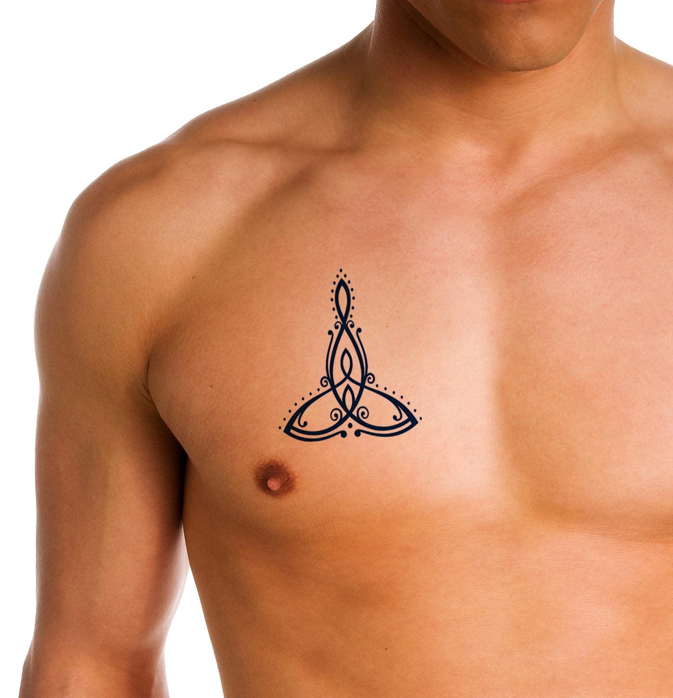 Long-Lasting 1-2 Weeks Semi-Permanent Temporary Tattoo Ink for Adults - Beautiful Abstract Black & Navy Blue Designs for Women, Men, Mothers, Daughters, Sons - Realistic Look for Chest, Neck & Arm - 4 Sheets - Perfect for Parties, Festivals & Self-Expression