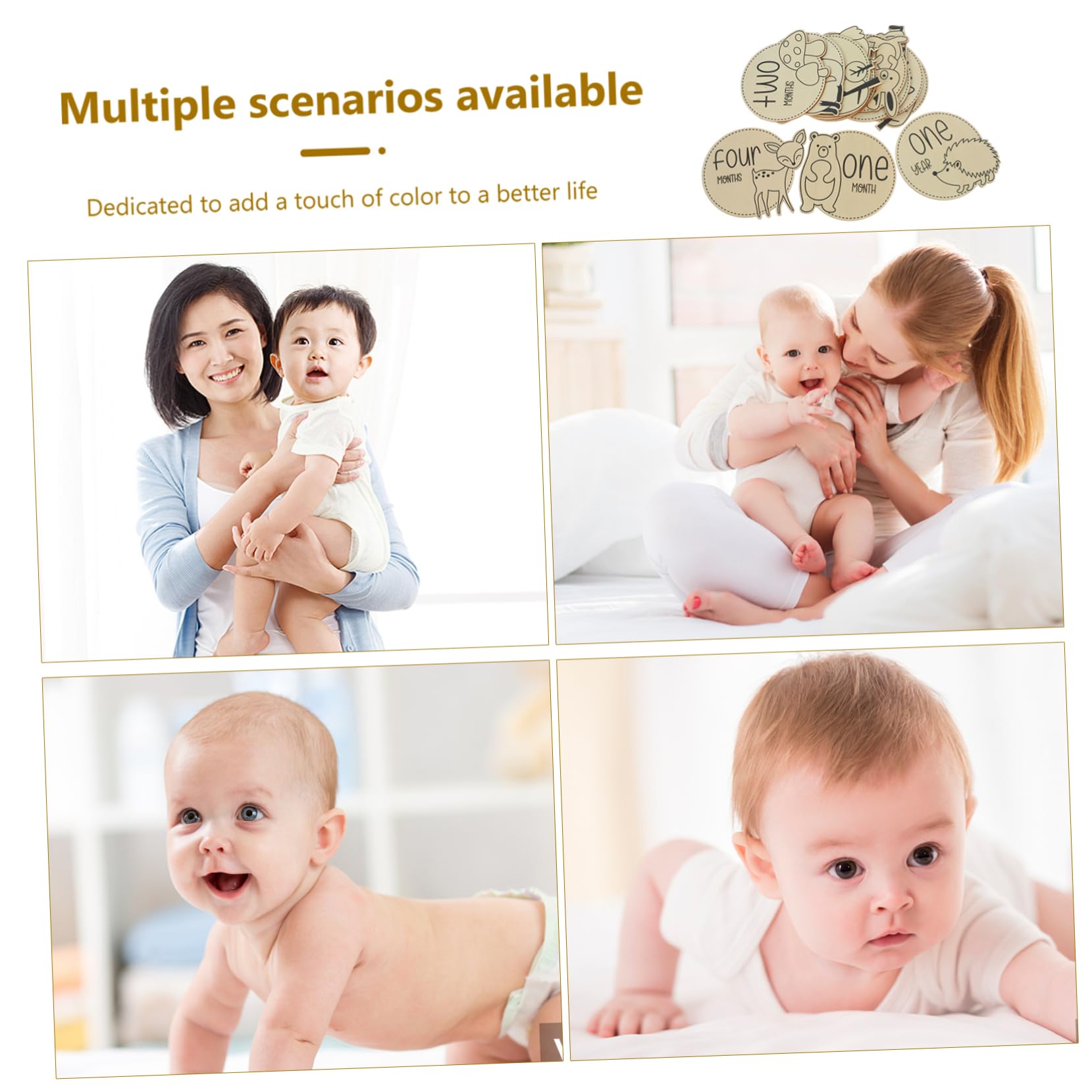 LIFKICH Unique Baby Milestone Cards Set - Wooden Growth Sign for Newborn Photography, Baby Shower Decor & First Year Keepsake - Perfect for Monthly Photo Props, Nursery Decor and Parenting Gifts