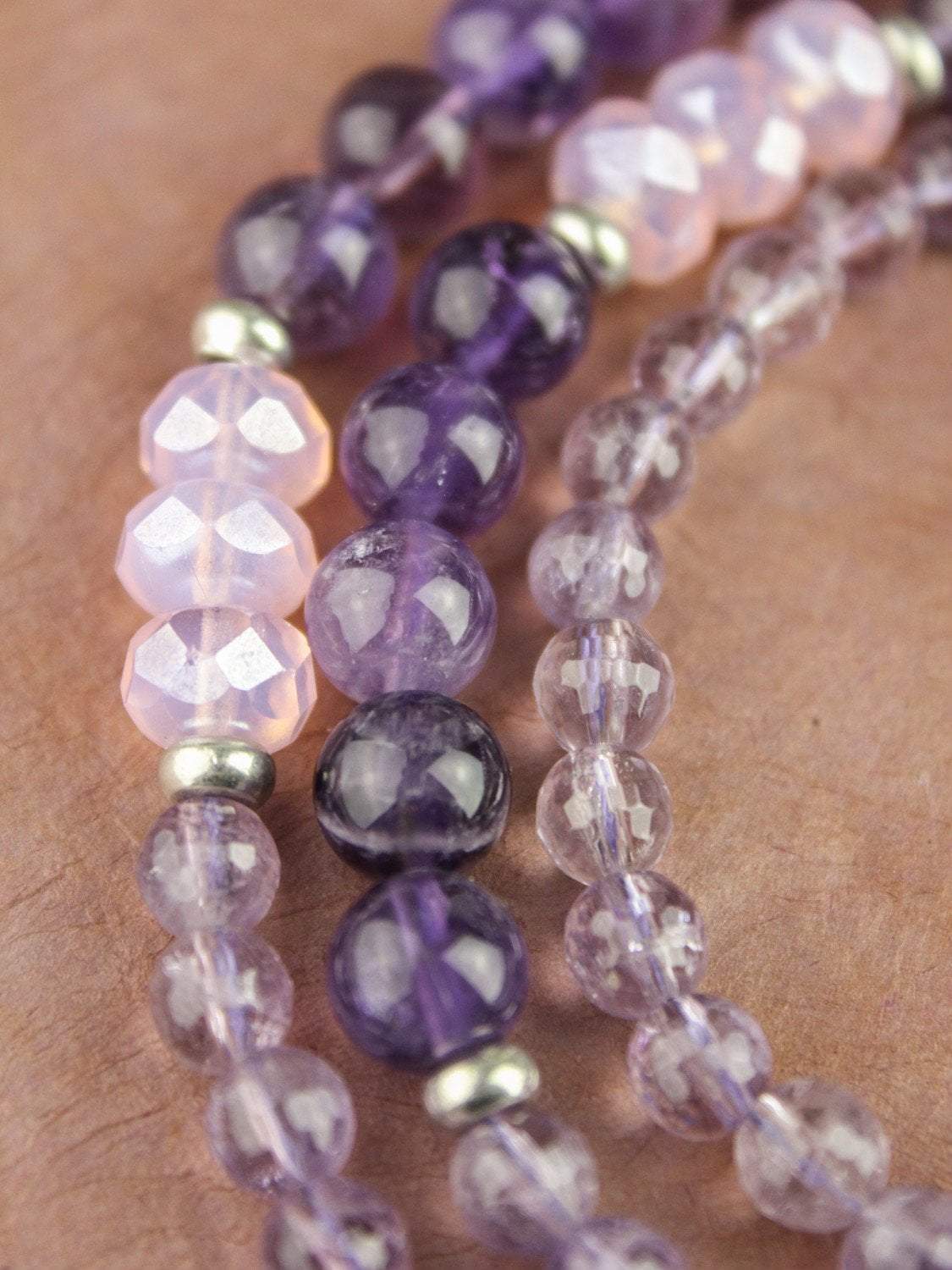 Natural Amethyst Mala Beads - 108 Healing Meditation Prayer Necklace for Yoga, Mindfulness & Spiritual Balance | Handmade Gemstone Jewelry Gift