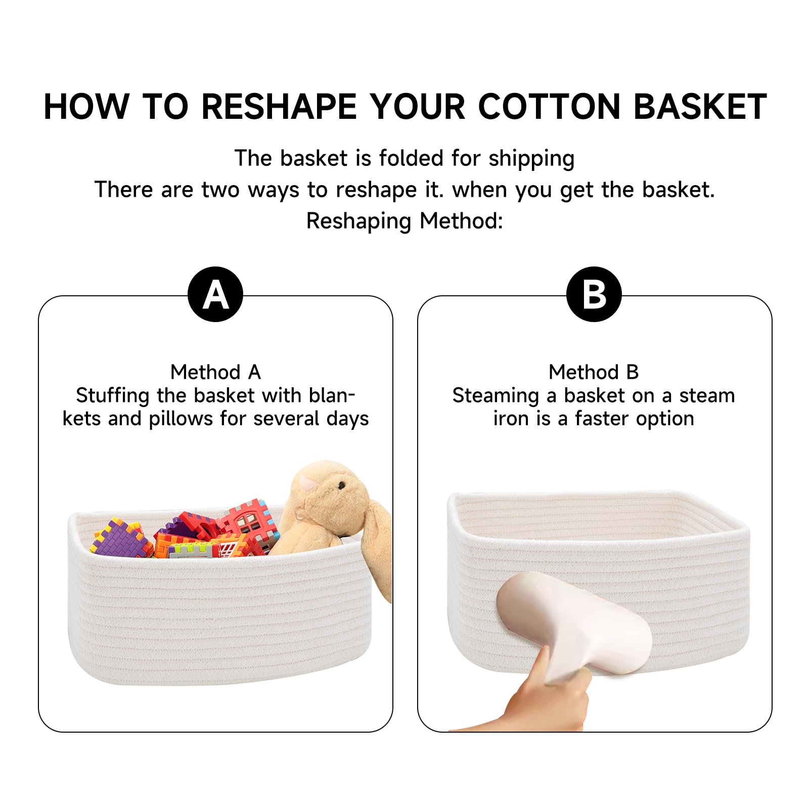 Woven Rope Storage Baskets - 3 Pack Organizer Bins for Closet & Toys | 11.5×7.5×4.7
