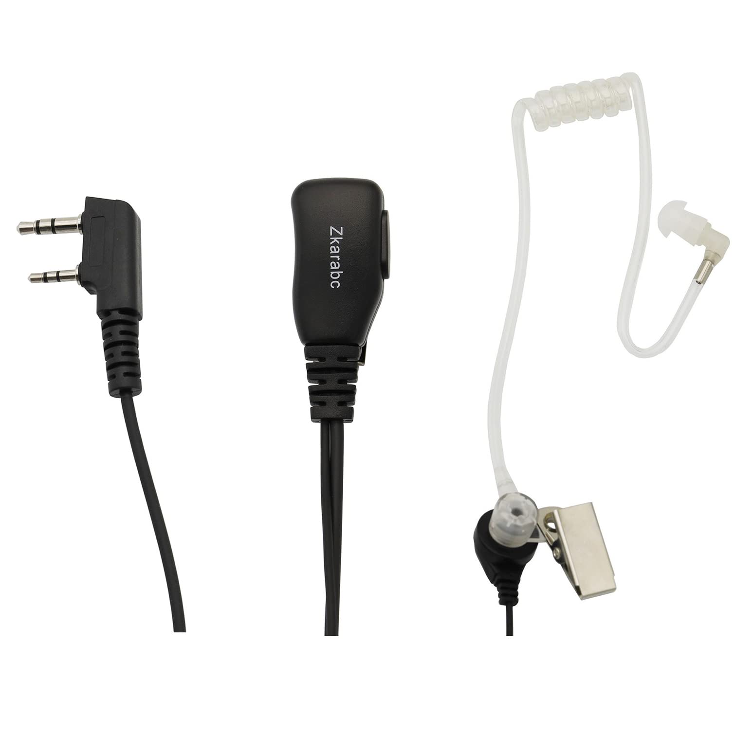 5 Pack Walkie Talkie Earpiece with Mic - 2 Pin Acoustic Tube Headset Compatible with Kenwood BF-888S, UV-5R, Retevis H-777, RT22, Puxing & Wouxun - Ideal for Security, Construction, Event Staff & Outdoor Activities