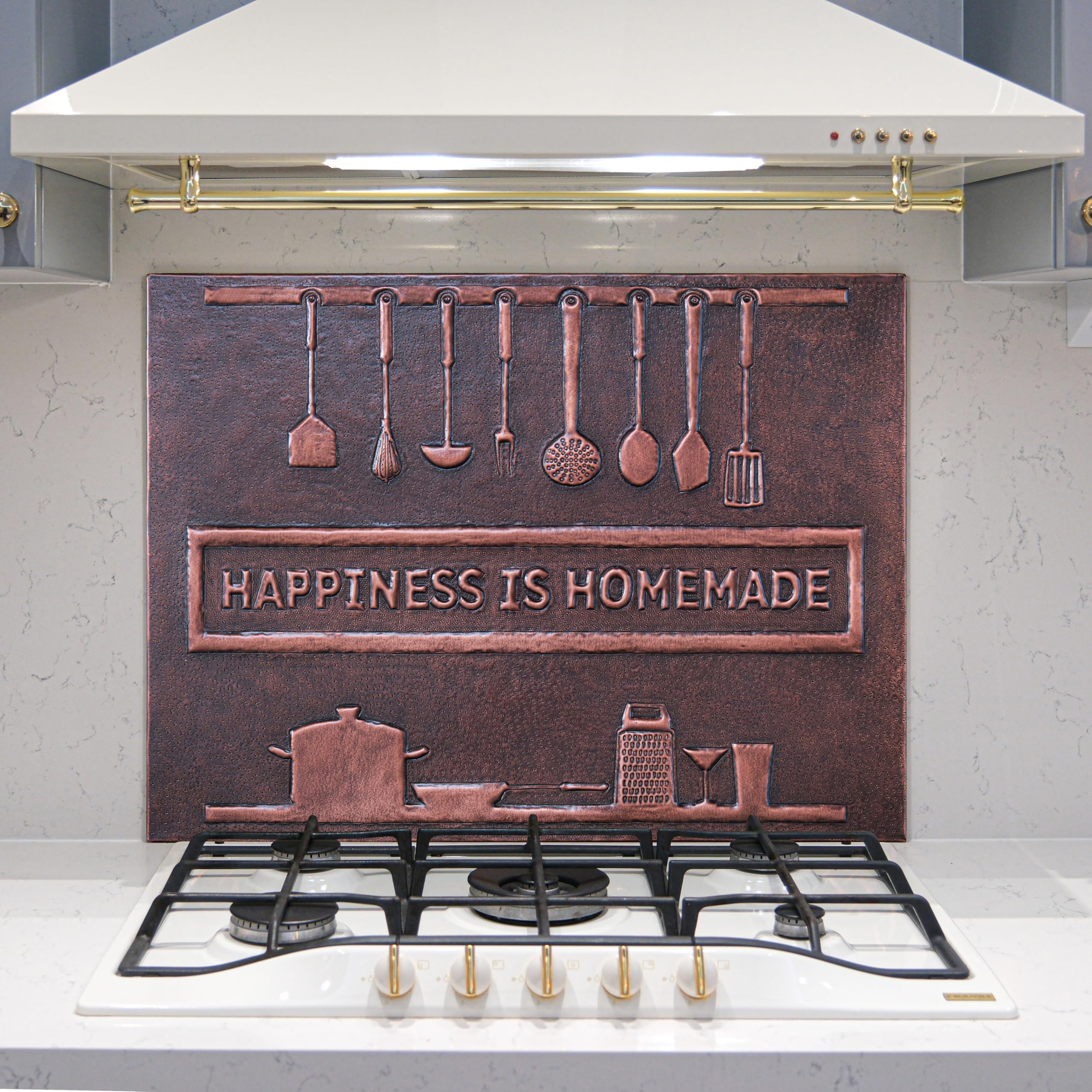 Custom Copper Kitchen Backsplash Panel - Handmade Personalized Copper Backsplash Tile for Indoor & Outdoor Wall Decor (Brown) | Perfect for Kitchen Remodeling, Restaurant Decor & Home Improvement Projects