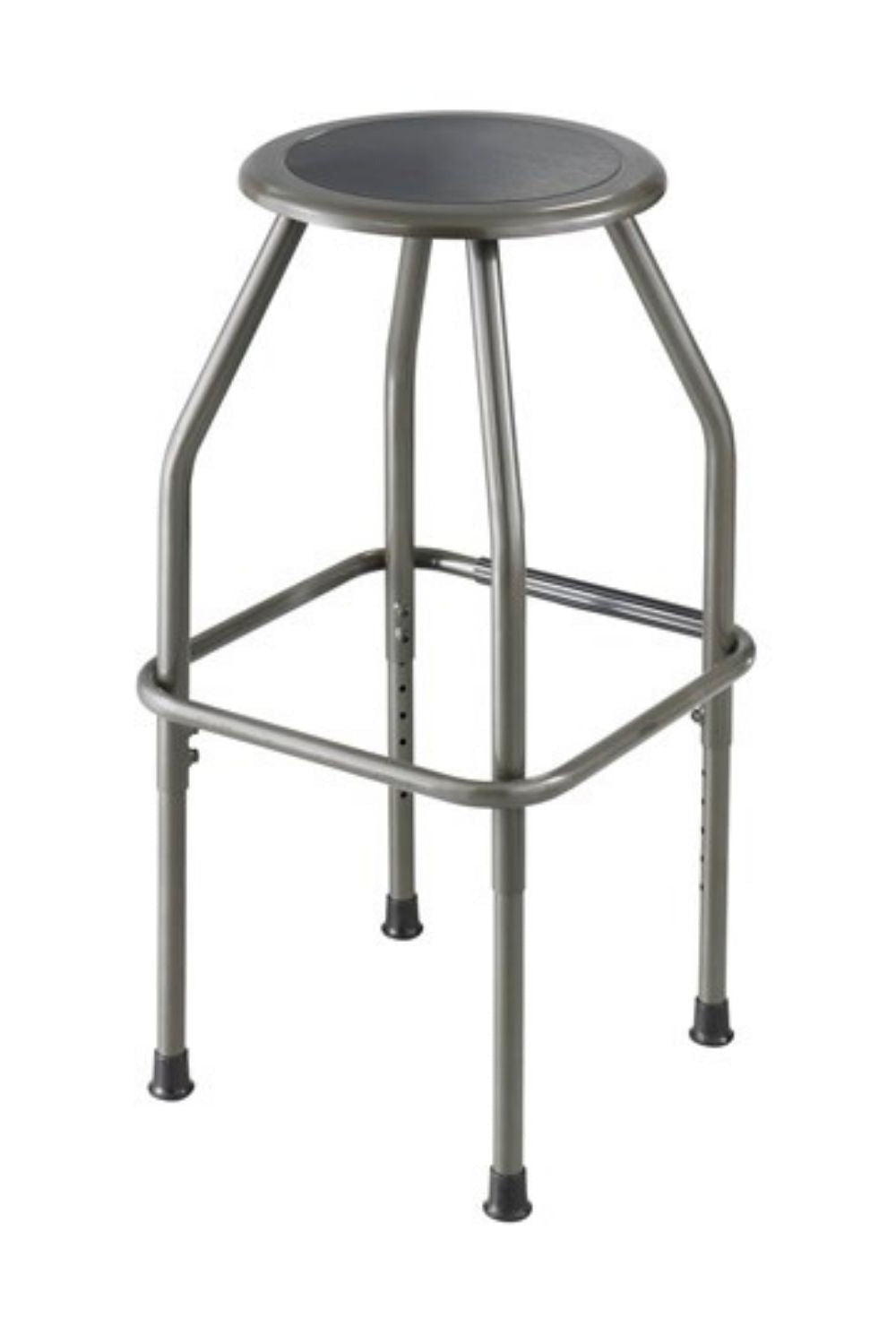 Safco Diesel Steel Adjustable Height Stool - Heavy Duty Industrial Bar Stool for Workshop, Garage, and Commercial Use