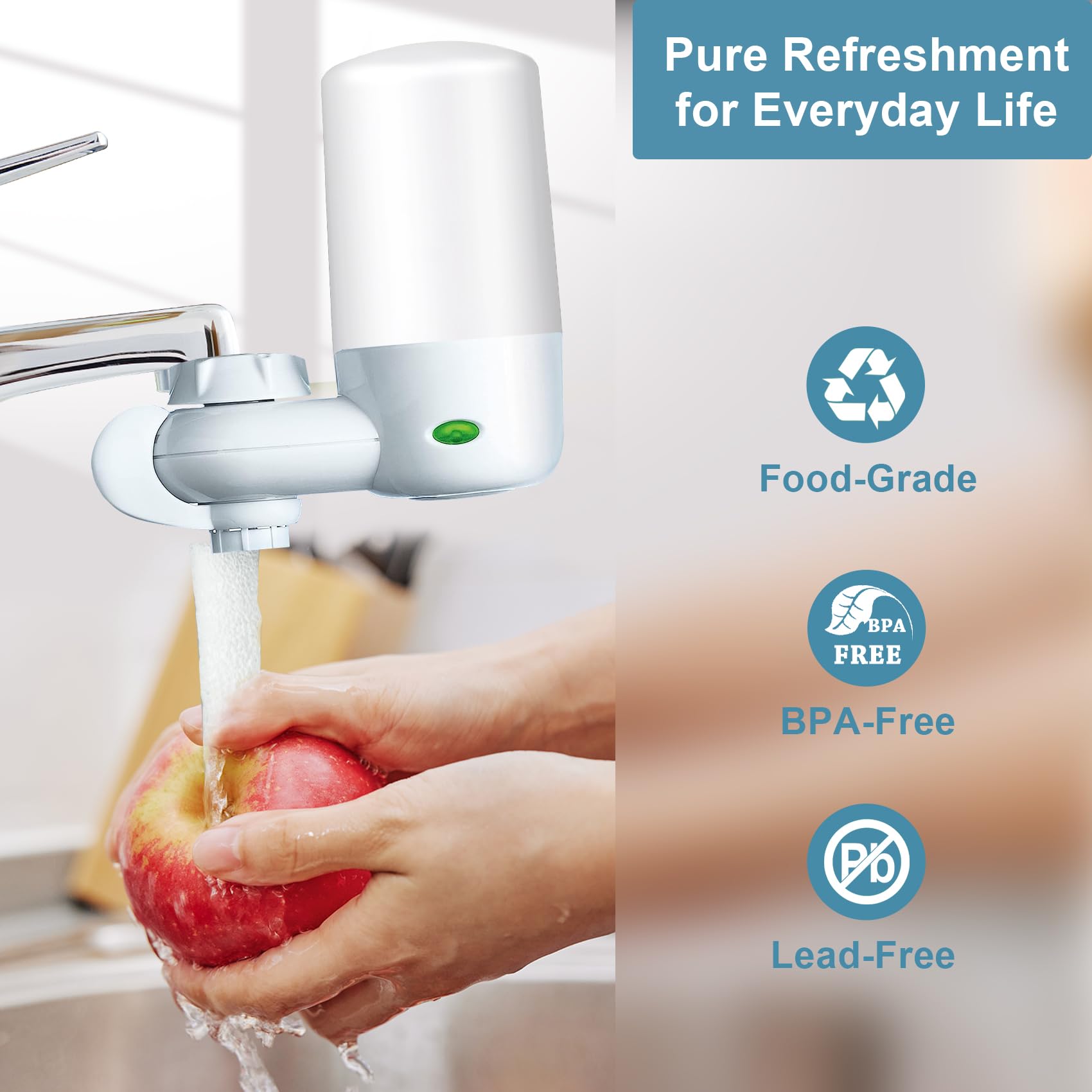 Brita® Faucet Water Filter Replacement - 4 Pack White Sink Filter Attachment Compatible with Brita® Faucet Mount System | Clean Tap Water for Drinking, Cooking & Baby Formula Preparation