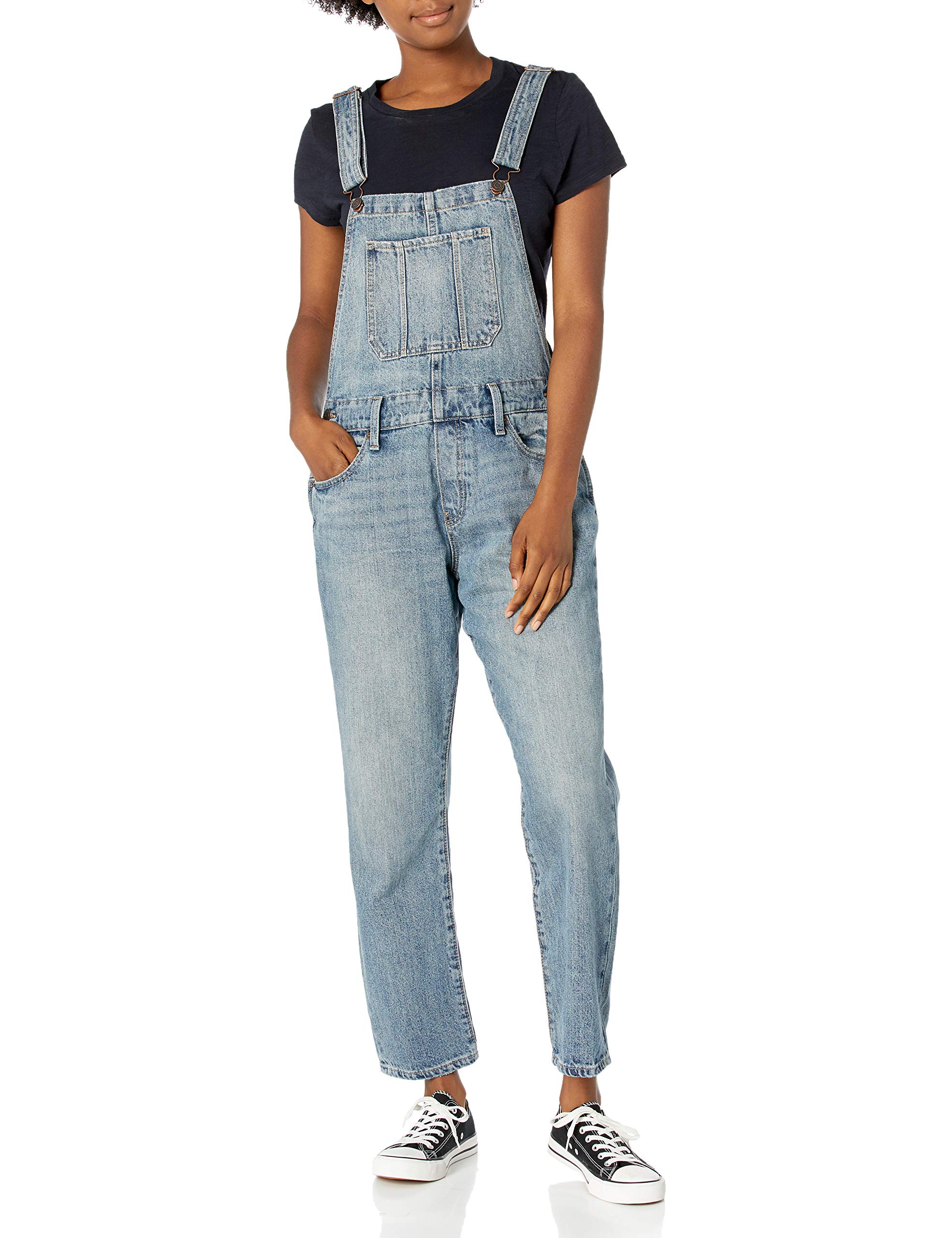 Lucky Brand Women's Denim Boyfriend Overalls - Casual Distressed Jeans Jumpsuit for Women | Perfect for Everyday Wear, Outings & Street Style Fashion