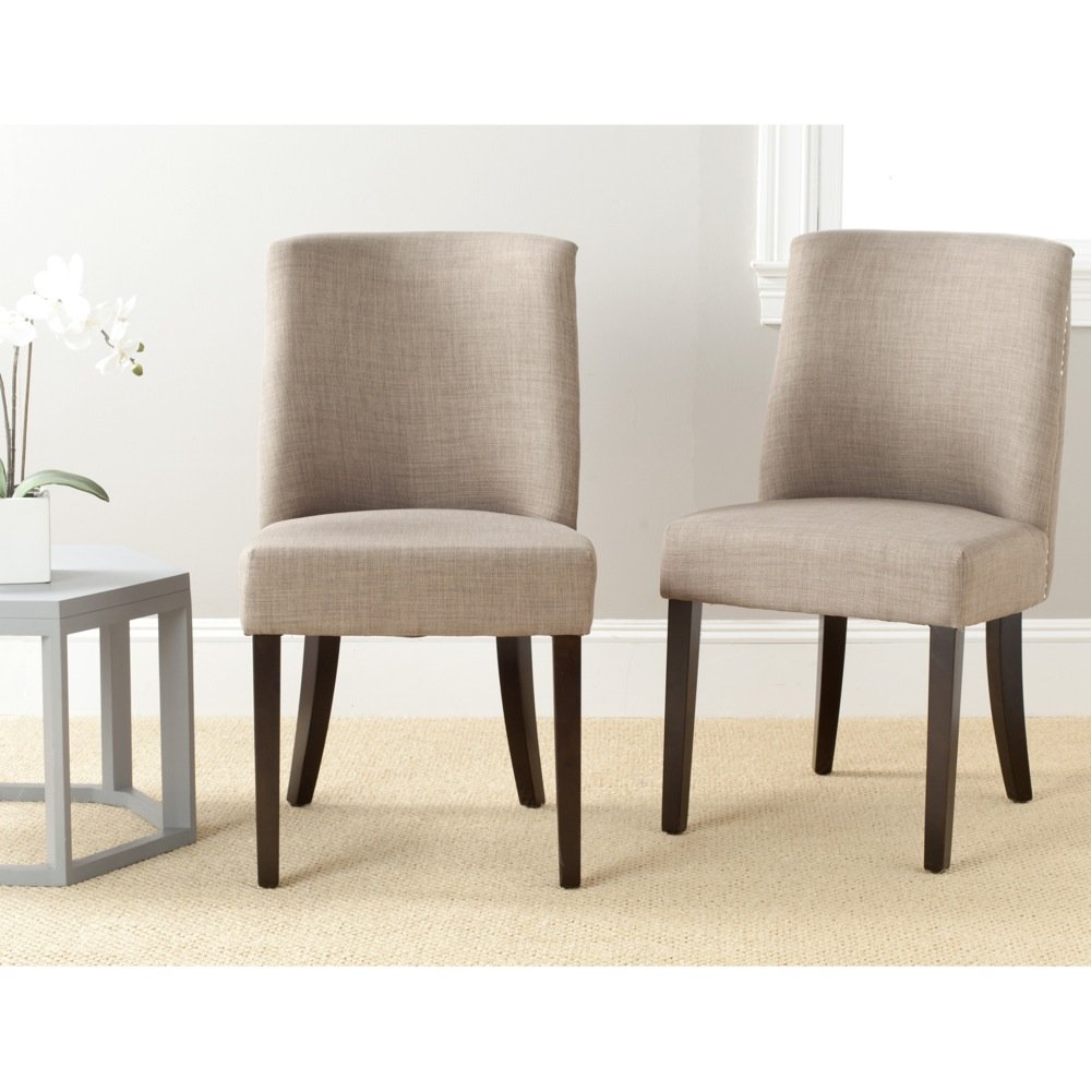 Safavieh Mercer Collection Judy Dining Chairs - Set of 2 Olive Green Upholstered Side Chairs for Kitchen, Dining Room & Breakfast Nook | Comfortable & Stylish Seating