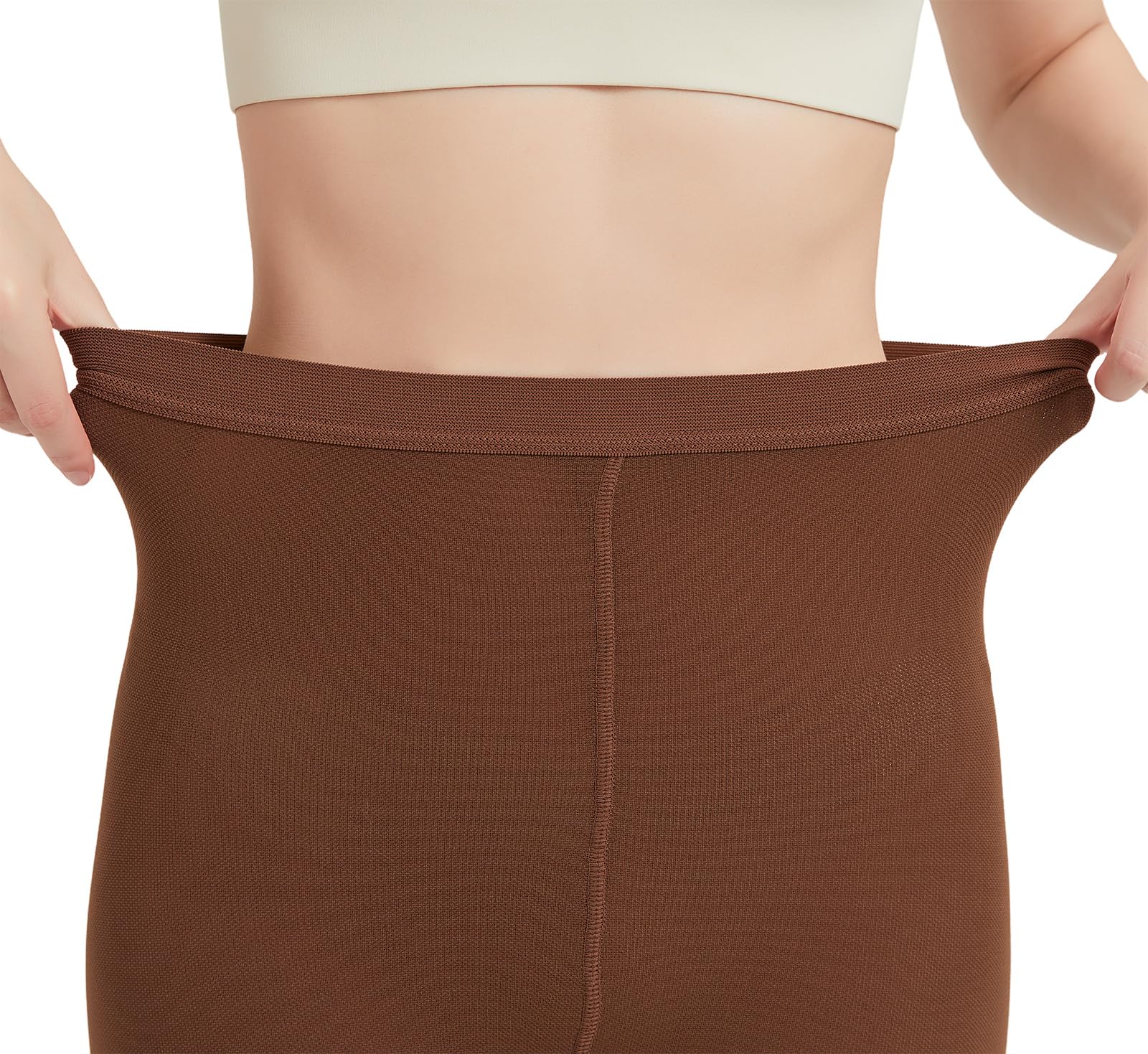 MGANG Medical Compression Pantyhose for Women & Men - 20-30 mmHg Firm Support, Closed Toe, Opaque, Waist High Leggings for Varicose Veins, Edema & DVT - Brown | Ideal for Travel, Pregnancy & Post-Surgery Recovery
