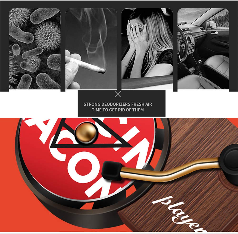 Car Air Freshener Diffuser - Aromatherapy Vent Clip with 3 Refill Pads, Unique Record Player Design for Car Vent Outlet | Perfect for Long Drives & Office Commutes
