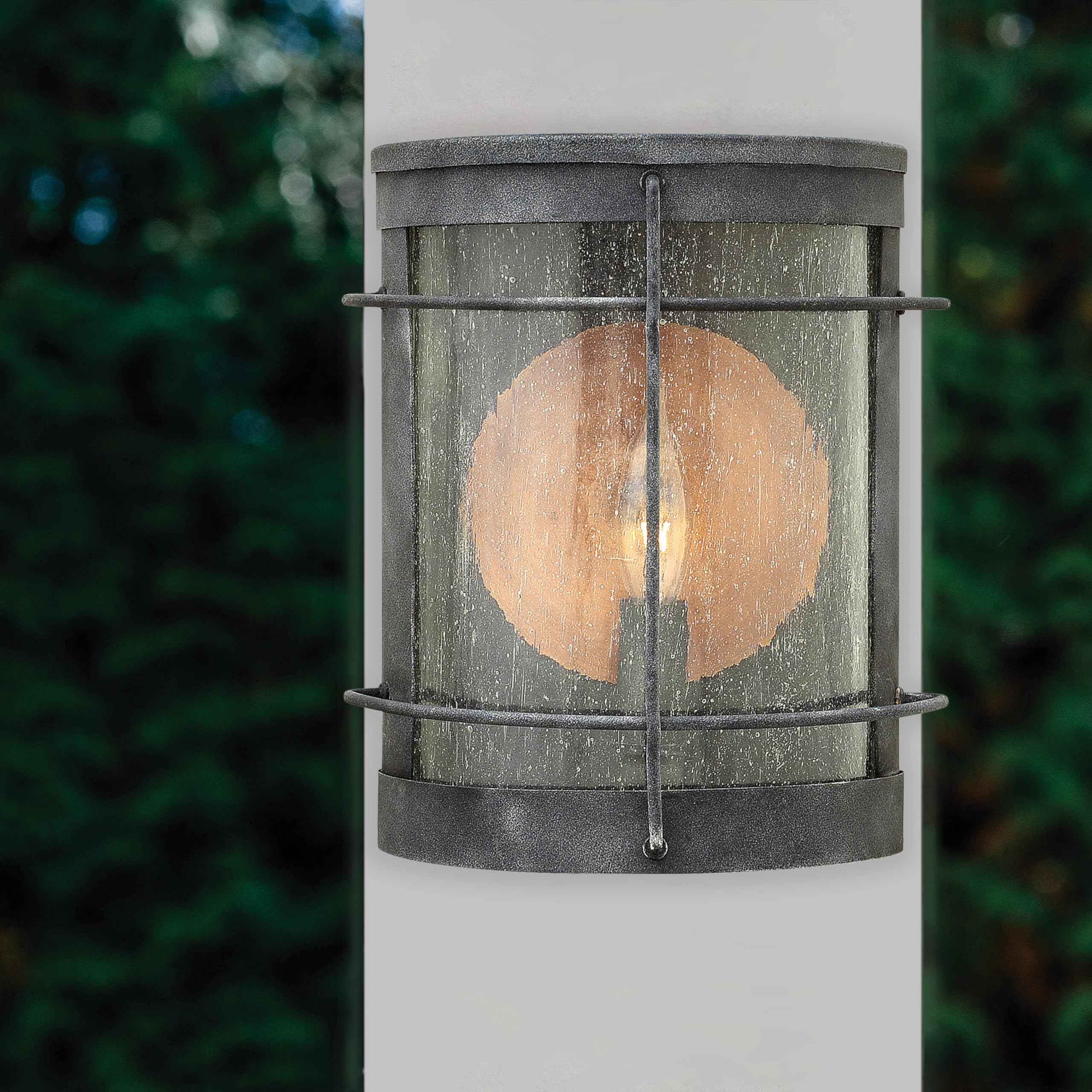 Hinkley Newport Collection Traditional One Light Small Outdoor Wall Mount - Aged Zinc Finish for Porch, Patio & Garden Lighting