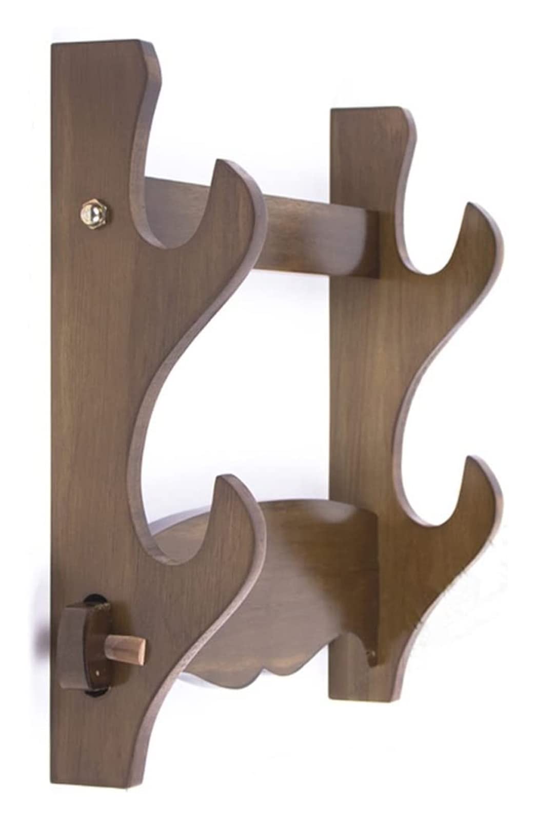 2-Tier Wooden Sword Display Stand - Wall Mount Samurai Katana Holder for Sword Collection & Home Decor | Perfect for Martial Arts Studios, Anime Rooms & Medieval Themed Decor