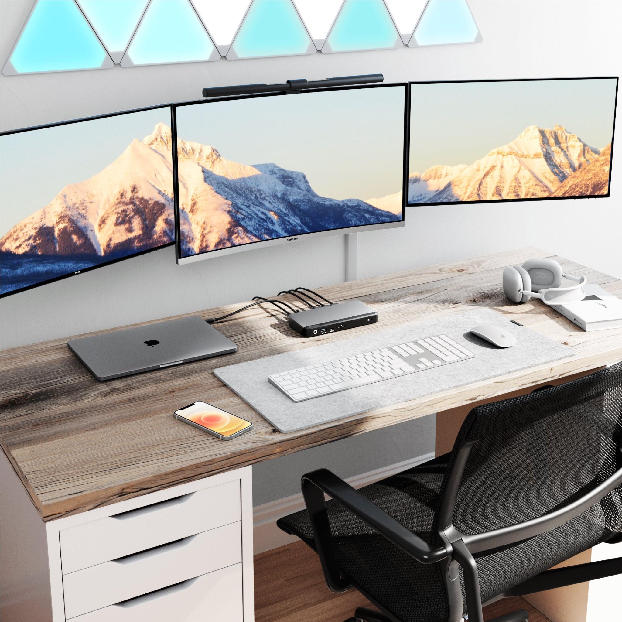 Alogic USB C Triple 4K Docking Station with 100W Power Delivery - 12-in-1 Laptop Dock for MacBook Pro/Air, Dell, HP - Ideal for Home Office, Gaming & Multi-Monitor Setup