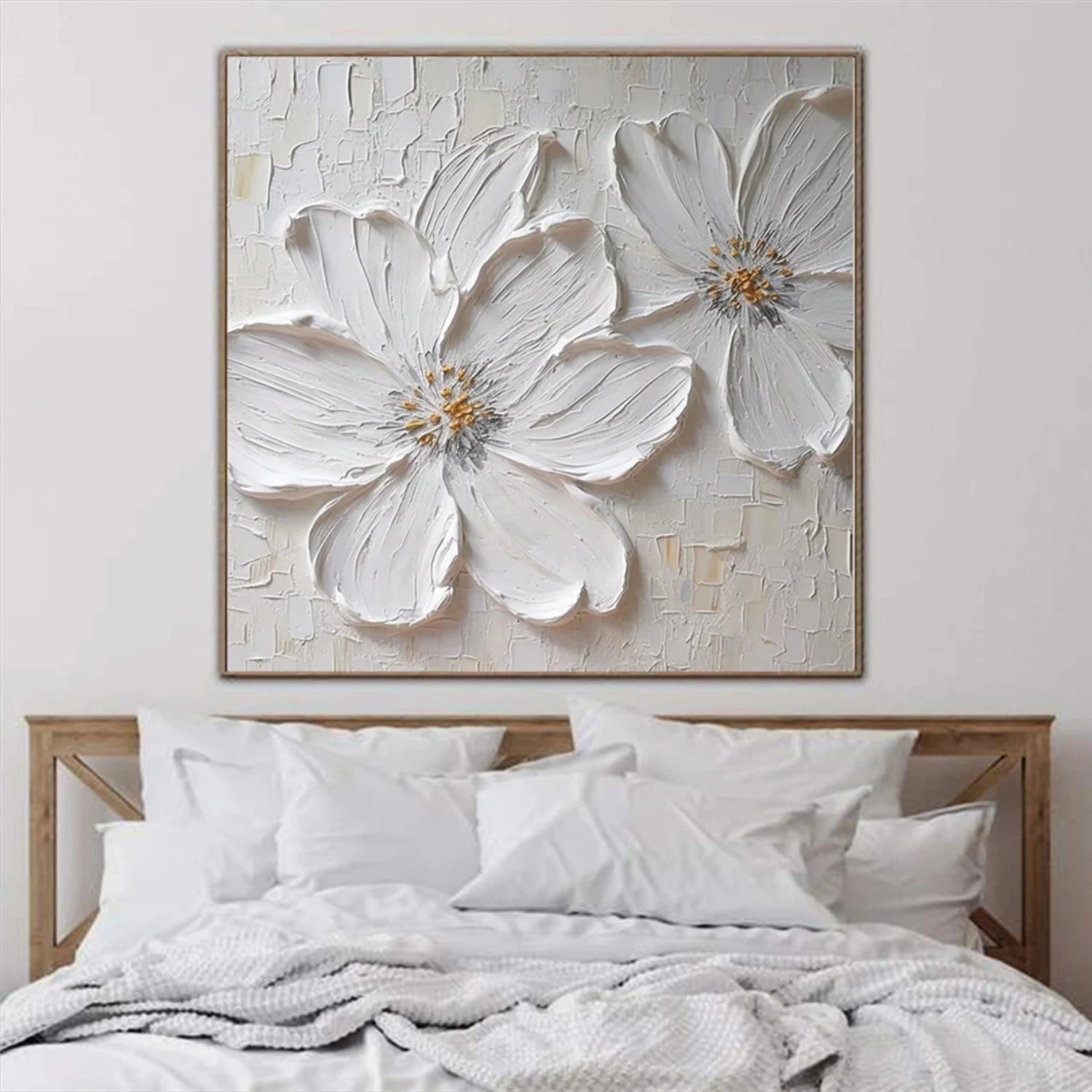 Beautiful Flower and Tree Painting #FT141 - Handmade Canvas Art for Home Decor, Living Room, Bedroom & Office Wall