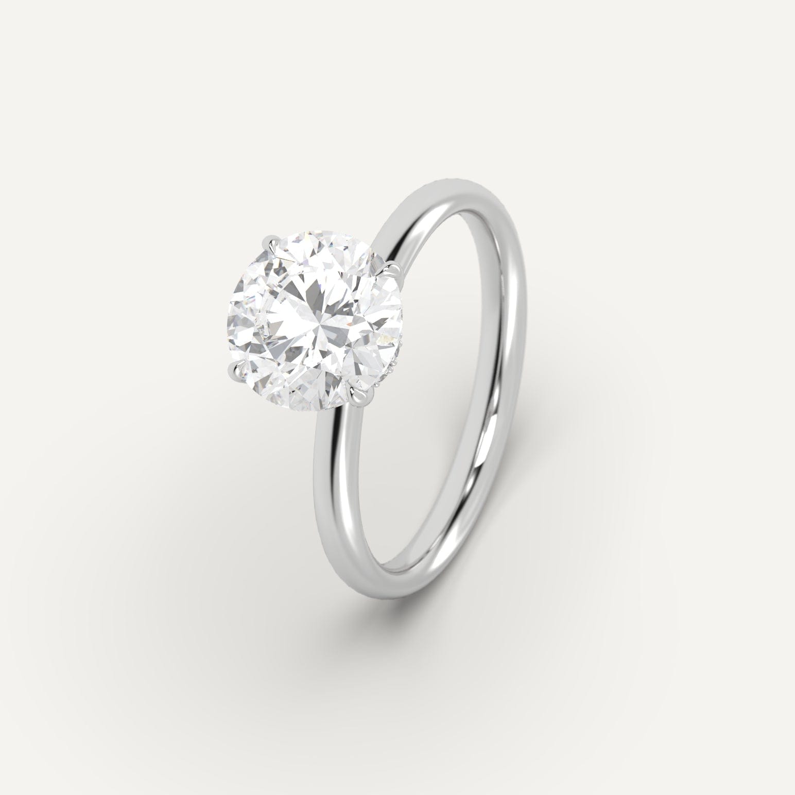 Hidden Halo Round Cut Diamond Engagement Ring Setting - Elegant Wedding Band for Proposals, Anniversaries & Bridal Jewelry - Perfect for Romantic Occasions & Special Moments