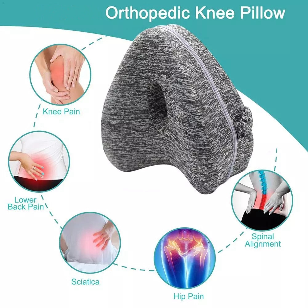 Orthopedic Heart-Shaped Memory Foam Knee Pillow for Hip Pain & Sciatica Relief - Side Sleeper Support, Pregnancy Comfort & Post-Surgery Recovery (Perfect for Back, Stomach & Side Sleeping Positions)