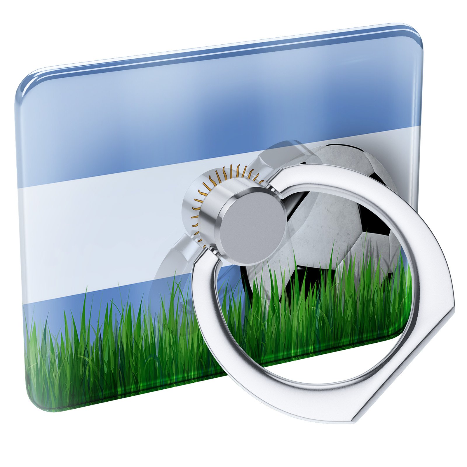 Cell Phone Ring Holder with Collapsible Grip & Stand - Argentina Soccer Team Flag Design - Perfect for Watching Games, Traveling, and Hands-Free Use