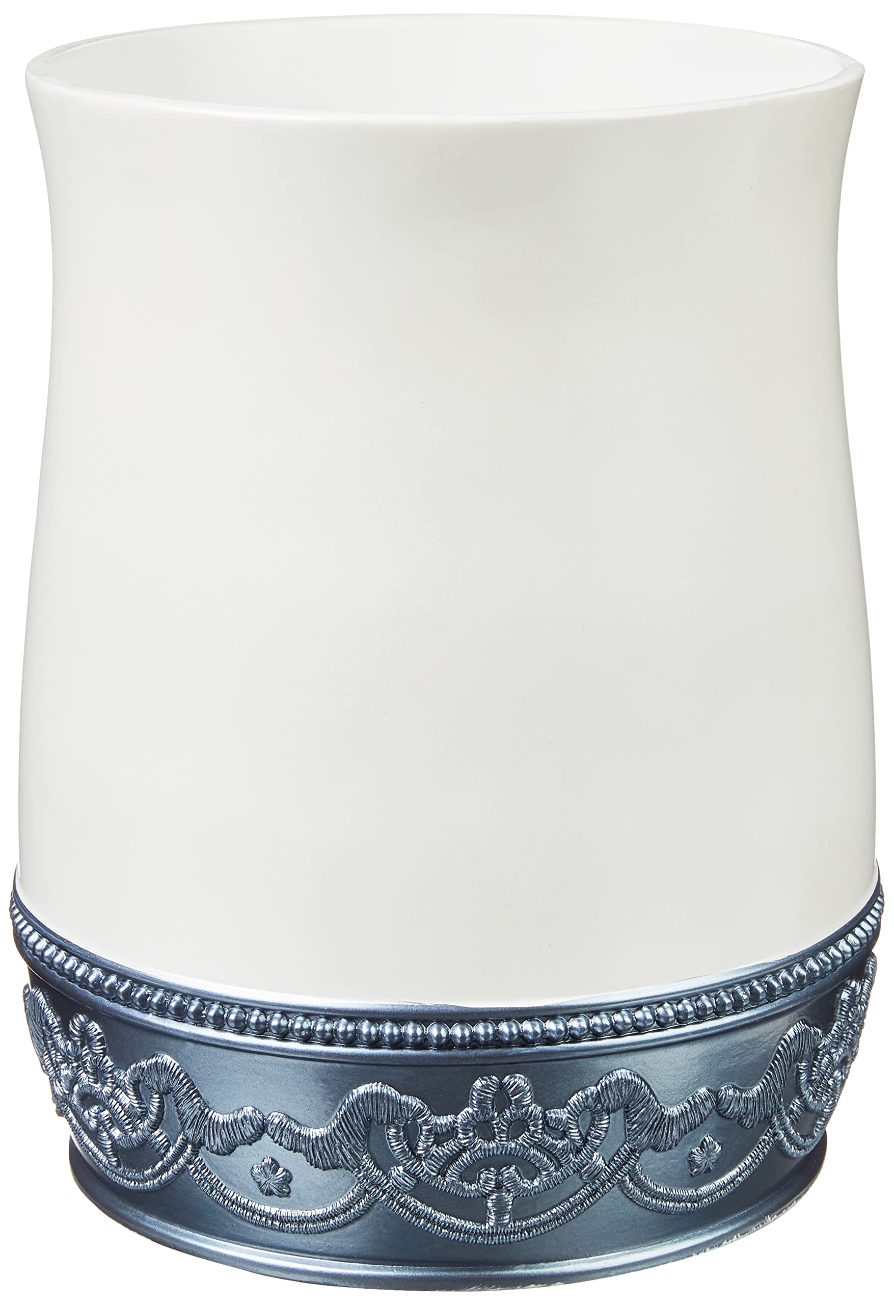 Popular Bath 971224 Blossom Rose Waste Basket - Blue Bathroom Trash Can for Home, Office & Hotel Use