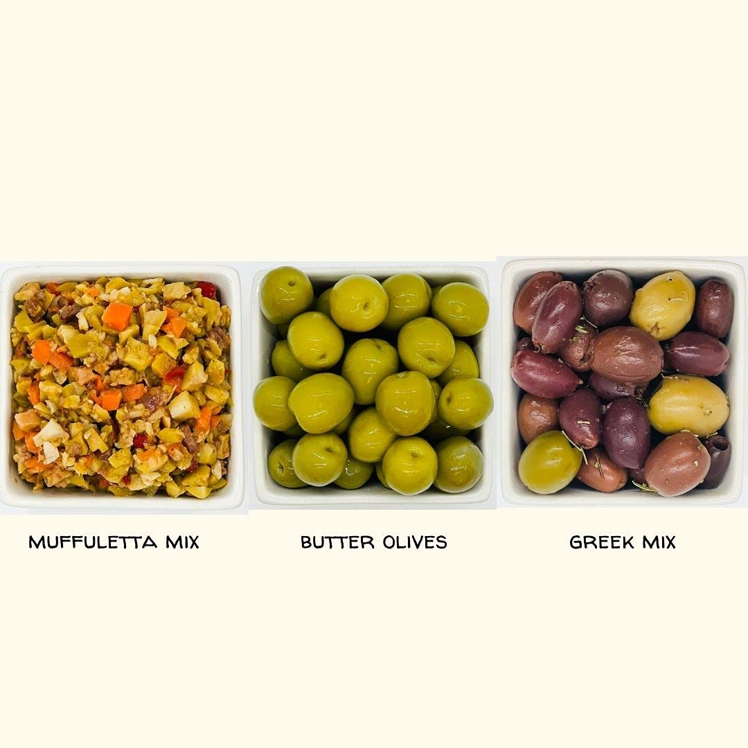 Fermented Mixed Olives Bundle - 48 oz (3 Packs) | Castelvetrano, Greek & Muffuletta Olive Mix with Live Cultures & Probiotics for Gut Health | Perfect for Charcuterie Boards, Salads & Healthy Snacking