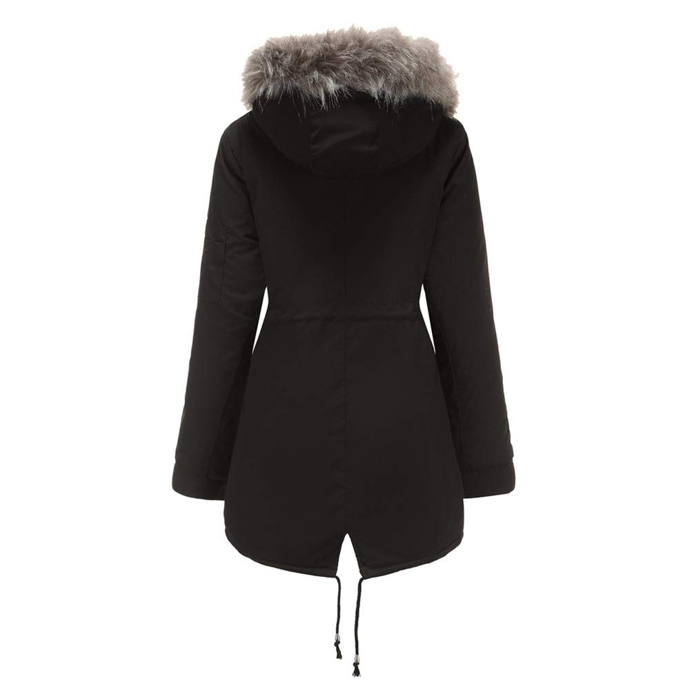 YGJKLIS Women's Winter Jacket - Waterproof Snow Coat with Faux Fur Hood & Detachable Fur Collar, Plus Size Mid-Length Outdoor Parka for Skiing, Snowboarding & Cold Weather Activities