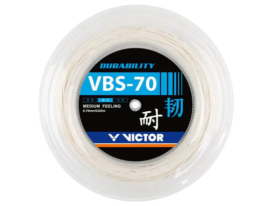 Victor VBS 70 Badminton String Reel (200m) - Professional Badminton Racket String for Durability & Performance - Perfect for Tournaments & Training Sessions