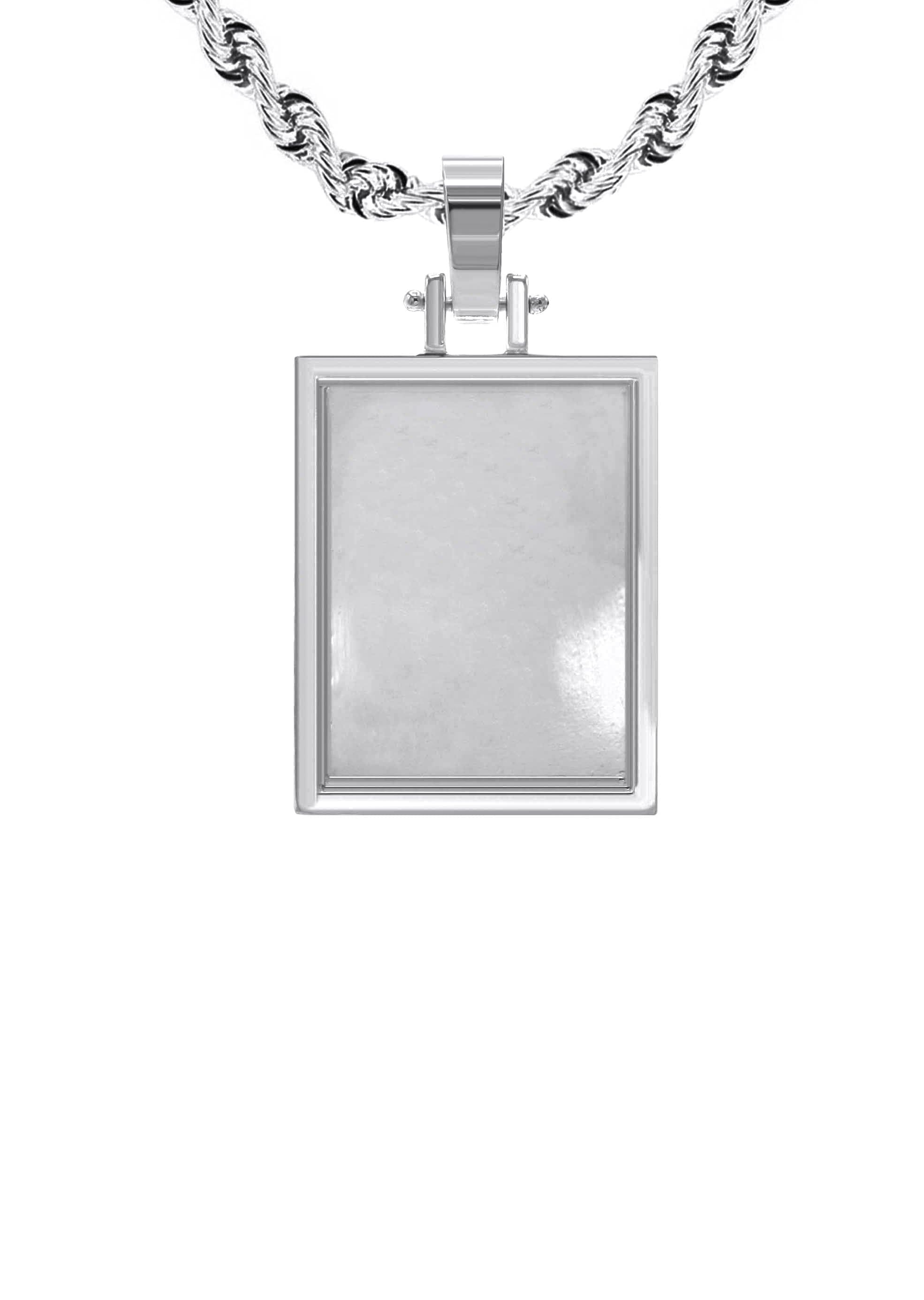 10K/14K White Gold Small Rectangle Picture Pendant Necklace for Women - Personalized Photo Locket Jewelry Gift for Mom, Wife, Girlfriend - Perfect for Anniversaries, Birthdays & Special Occasions