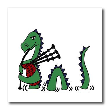 3D Rose Funny Loch Ness Monster Playing Bagpipes Iron-On Heat Transfer - 6 Inch - Perfect for DIY T-Shirts, Tote Bags & Custom Apparel Projects