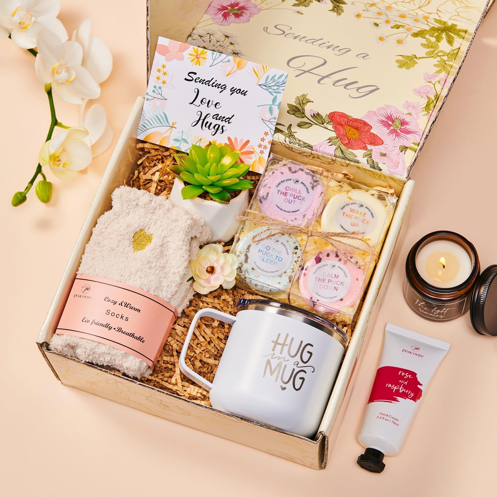 Luxury Spa Gift Basket for Women - Self Care Package with Relaxing Essentials for Mom, Wife, Grandma & Best Friends | Valentine's Day, Get Well Soon, Thinking of You & Holiday Gifts | Stress Relief & Feel Better Present for Women
