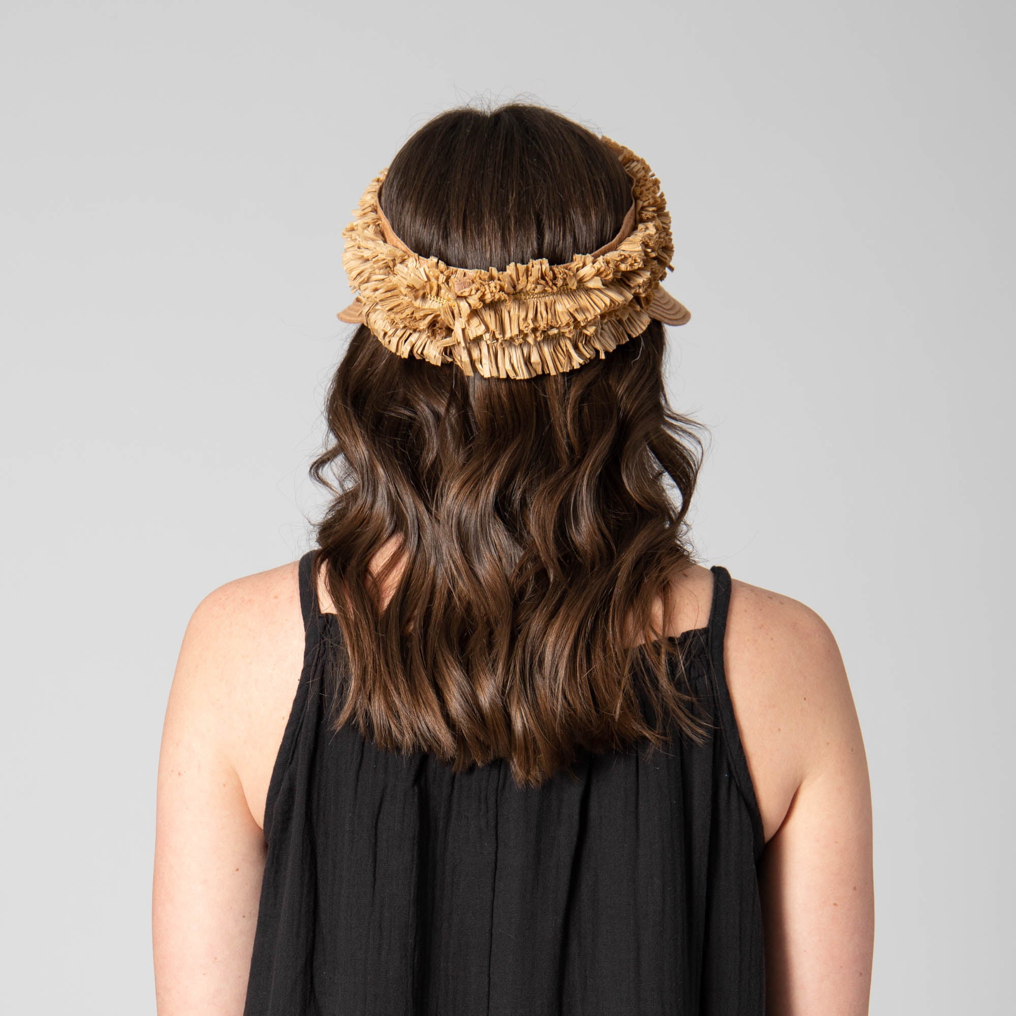 Happy Day Ultrabraid Visor with Straw Fringe Band - Stylish Sun Hat for Women, Beach Accessories, Summer Outdoor Activities