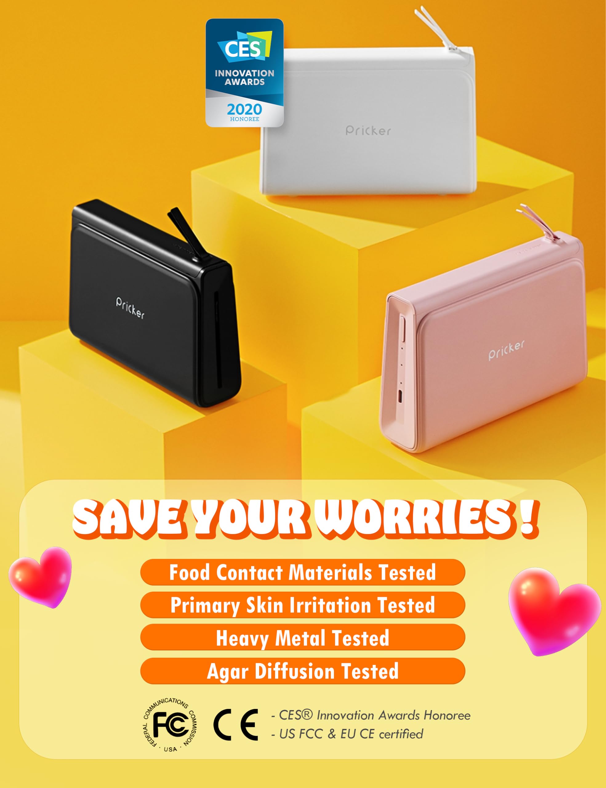 Wireless Photo Sticker Printer for iPhone & Android - 6PASS Mini Portable Printer with 10 Photo Sheets & 10 Label Sheets - Customizable 2.56