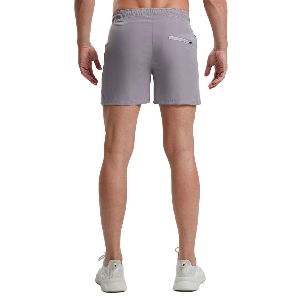 **A WATERWANG 2 Pack Men's 5-Inch Quick Dry Workout Shorts - Lightweight Gym & Running Shorts with Pockets for Training, Jogging & Active Lifestyle**