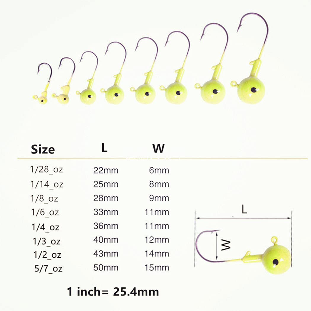Toasis Round Jig Heads Ice Fishing Lure Bait Hooks Set - Premium Fishing Hooks for Ice Fishing, Bass, Walleye & Panfish - Perfect for Winter Fishing & Ice Angling Adventures