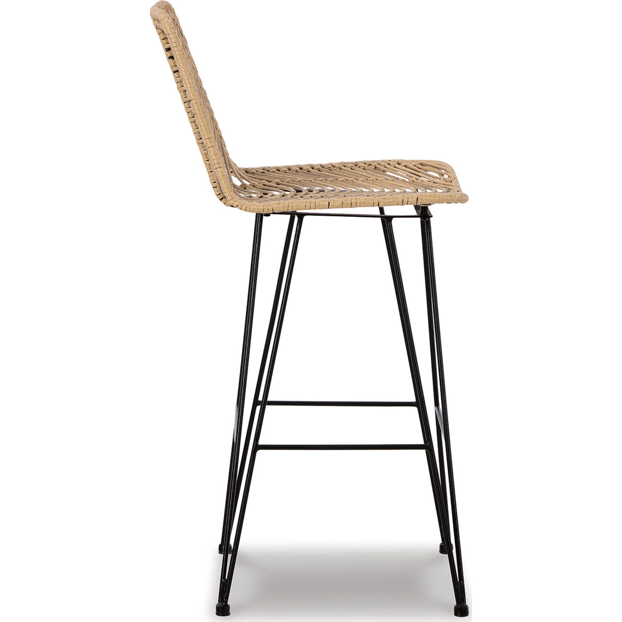 Angentree Bar Height Stool - Natural & Black Wooden Counter Stool with Back Support (D434 230) - Perfect for Kitchen Islands, Breakfast Bars & Home Bars