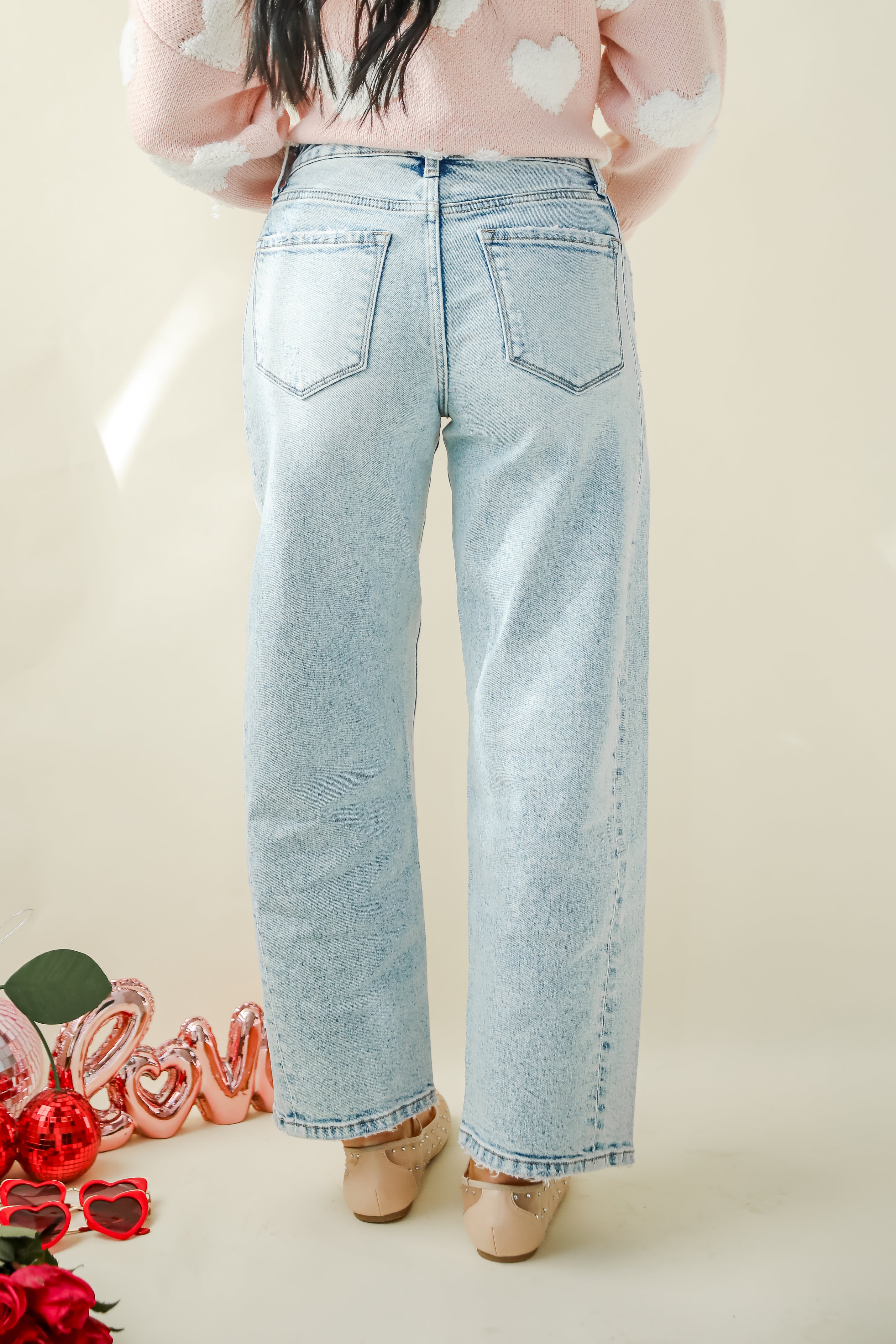 Chelsey Light Wash Barrel Jeans for Women - High Waist Distressed Denim Pants - Casual & Comfortable Stretch Jeans for Everyday Wear | Perfect for Work, Weekend Outings & Date Nights