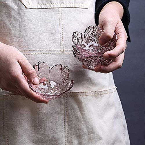8-Piece Glass Sakura-Shaped Seasoning Dishes - Small Dipping Bowls & Appetizer Plates Set for Sushi, Soy Sauce, Snacks - Perfect for Japanese Dining, Party Serving & Home Kitchen Decor