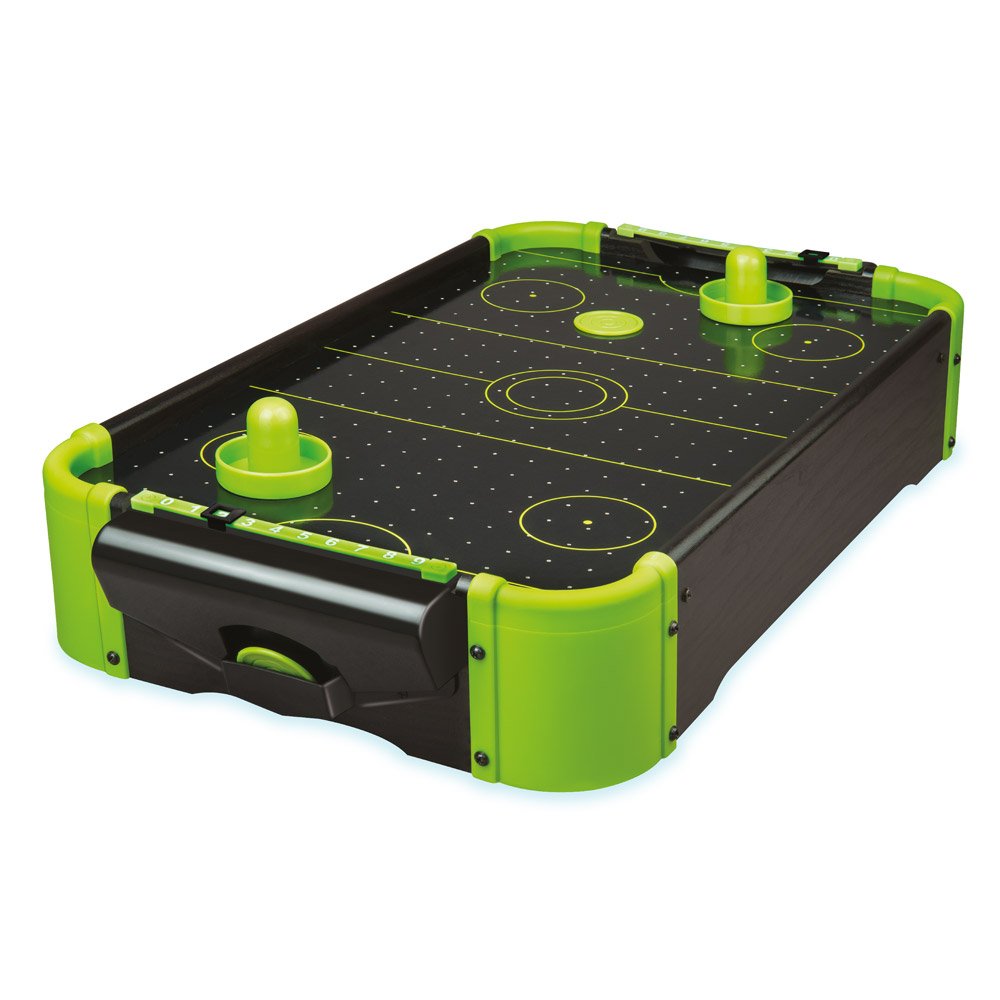 Funtime Gifts 20-inch Neon Air Hockey Table - Portable Tabletop Game for Family Fun, Kids & Adults - Perfect for Game Rooms, Parties & Indoor Entertainment